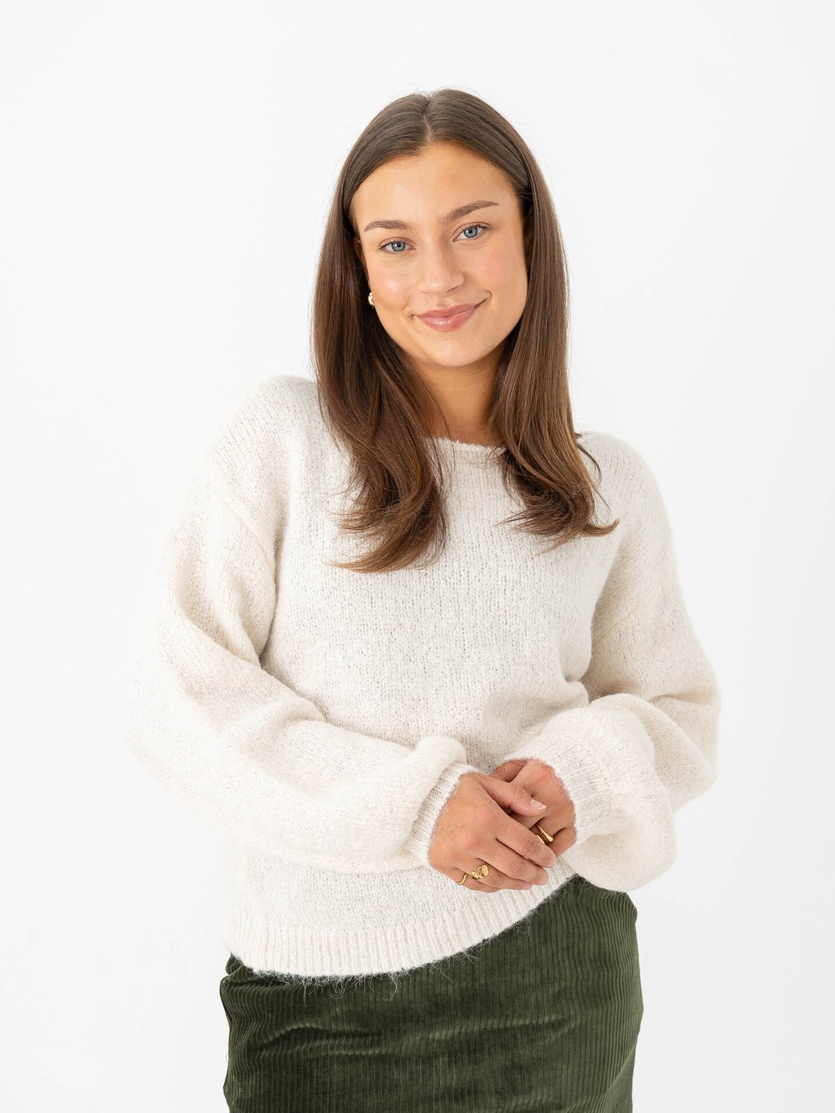 Vila Marley Long Sleeve Knit Pullover Egret MELANGE