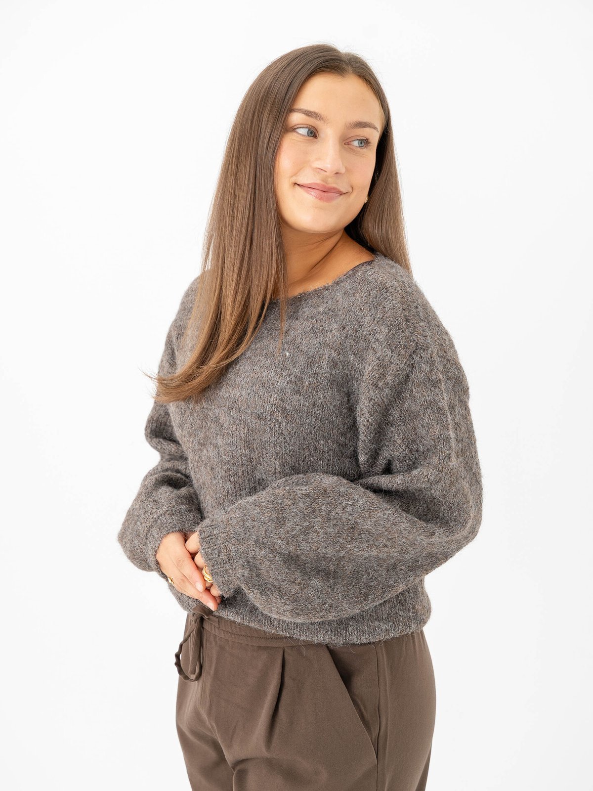 Vila Marley Long Sleeve Knit Pullover Falcon MELANGE
