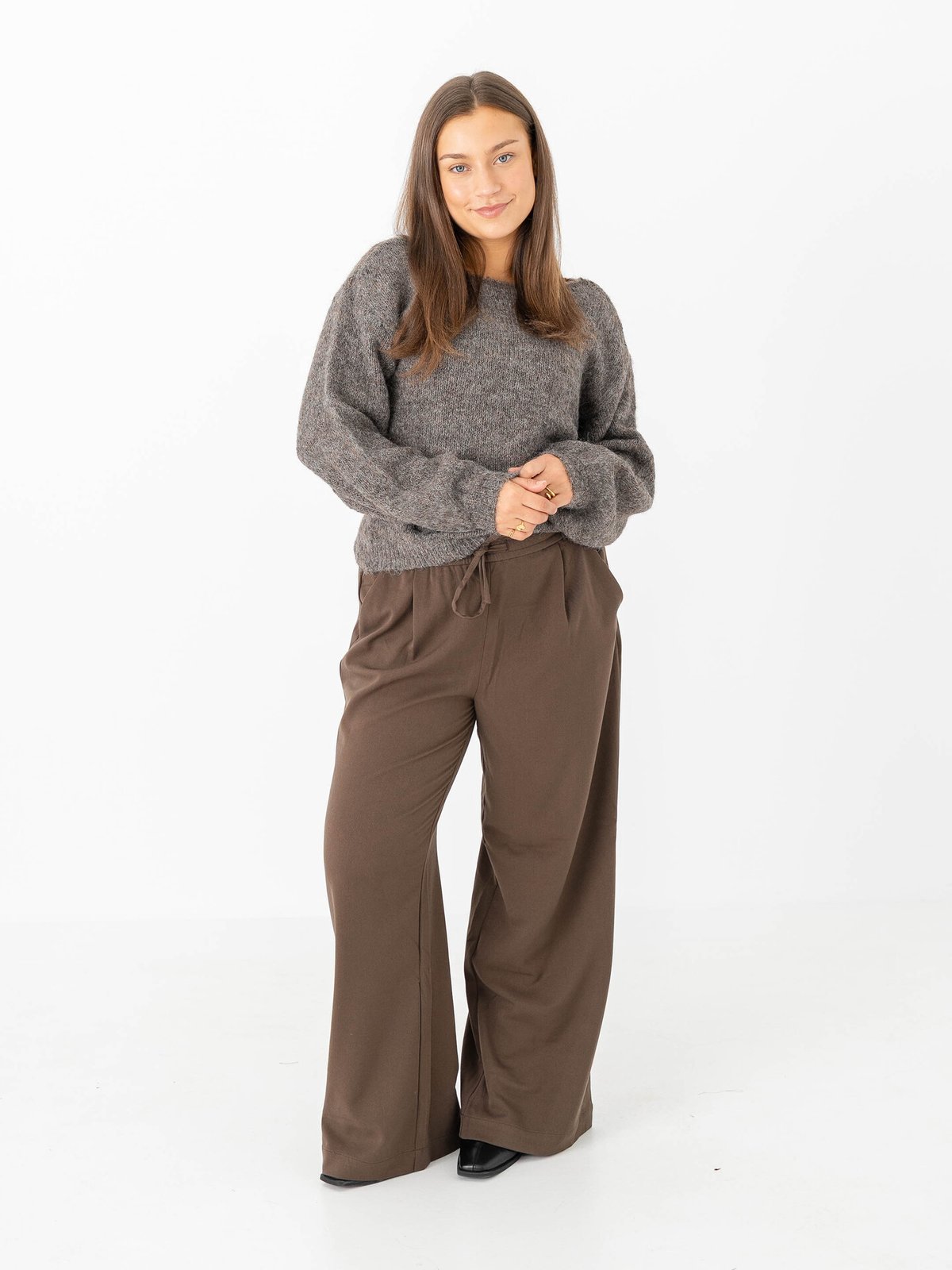 Vila Marley Long Sleeve Knit Pullover Falcon MELANGE