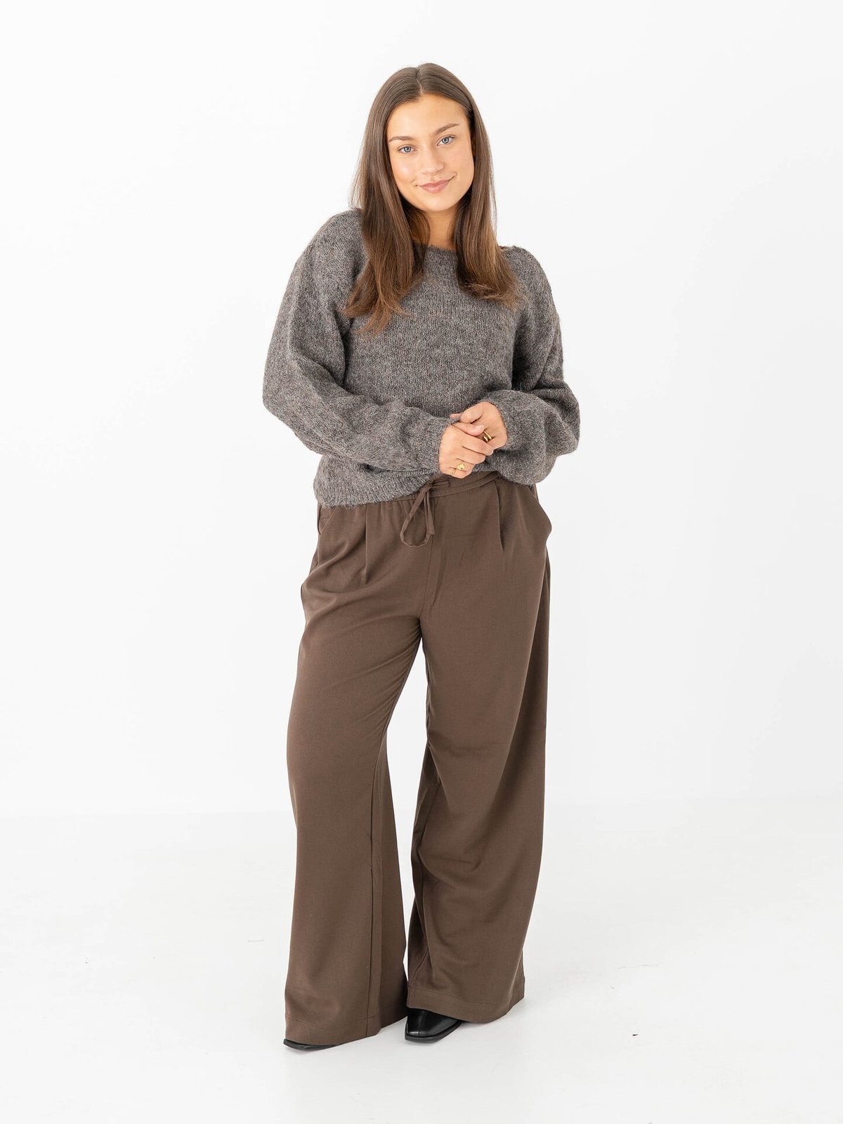 Vila Marley Long Sleeve Knit Pullover Falcon MELANGE