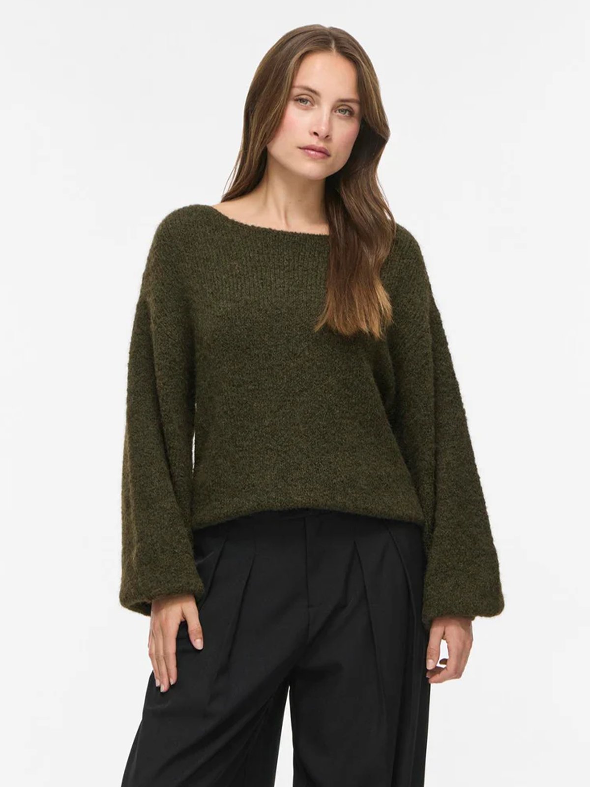 Vila Marley Long Sleeve Knit Pullover Forest Night