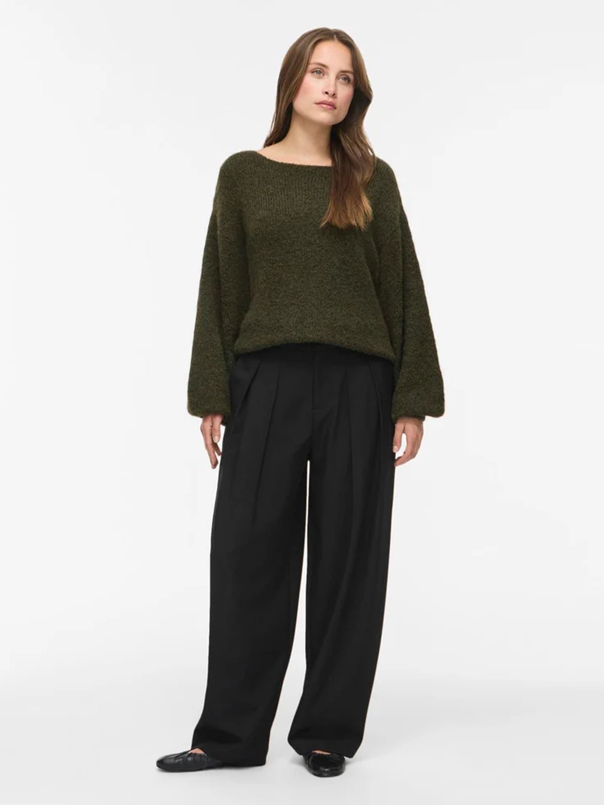 Vila Marley Long Sleeve Knit Pullover Forest Night