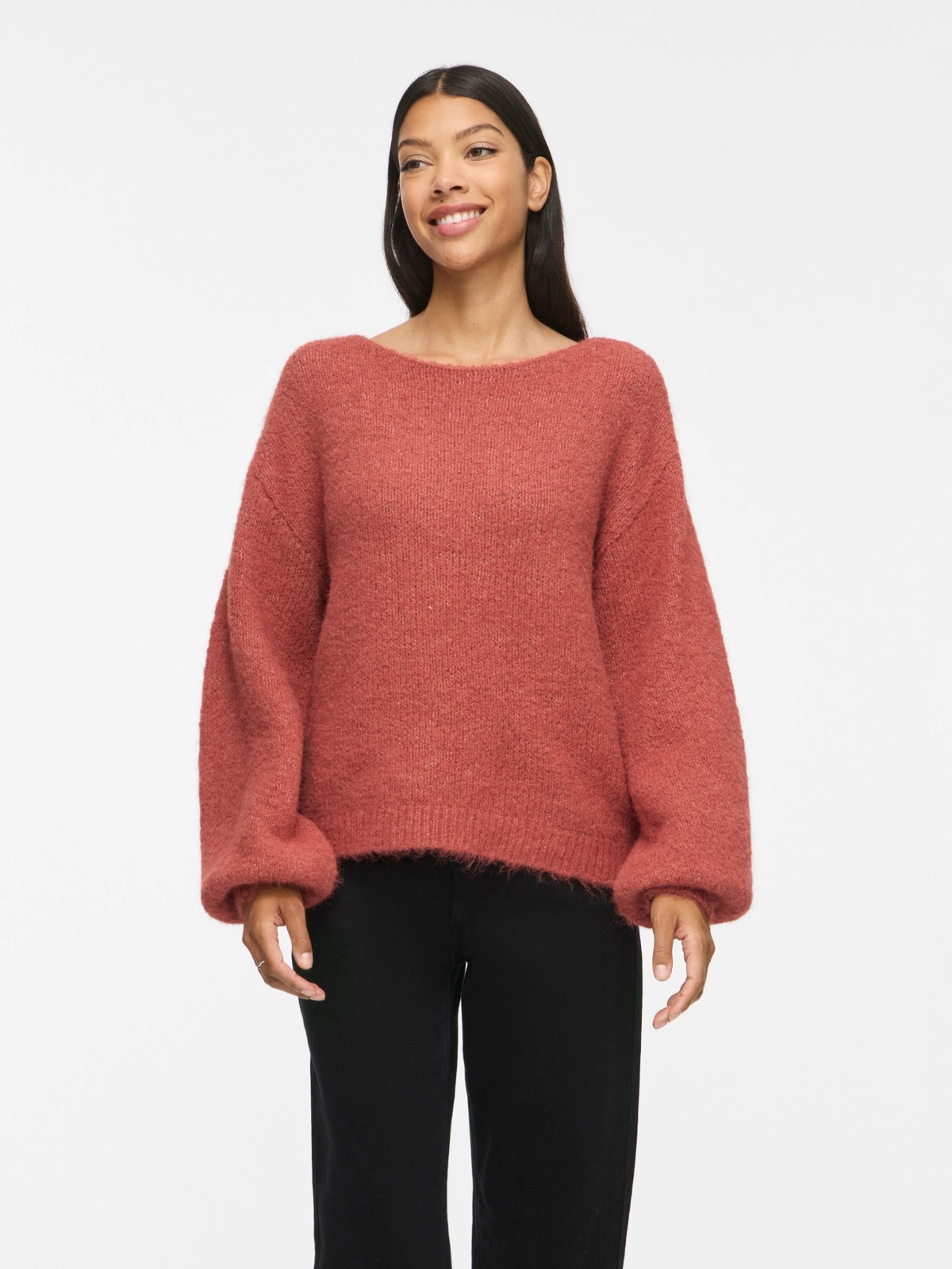 Vila Marley Long Sleeve Knit Pullover Marsala Melange