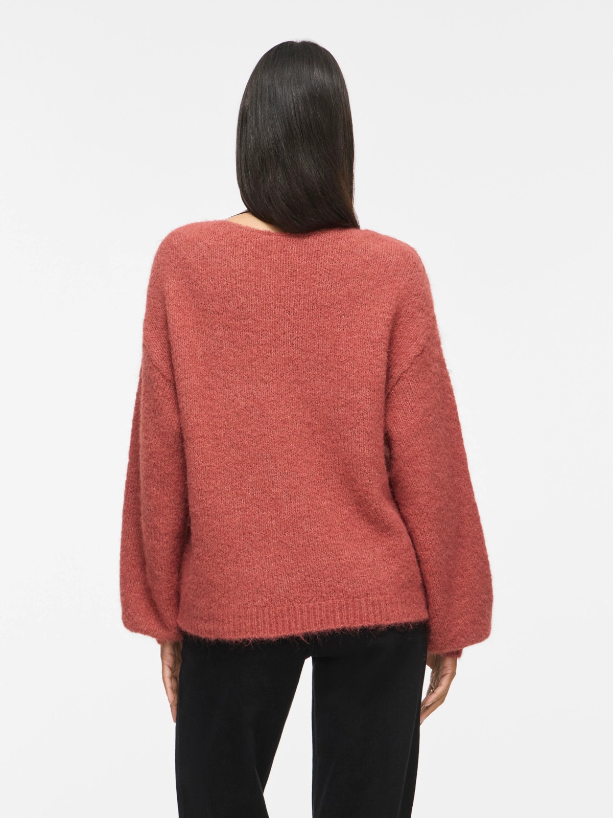 Vila Marley Long Sleeve Knit Pullover Marsala Melange