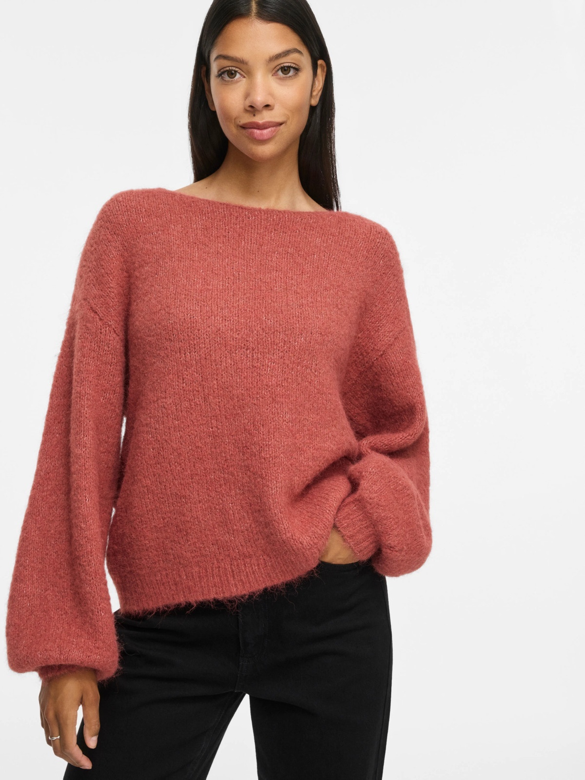 Vila Marley Long Sleeve Knit Pullover Marsala Melange