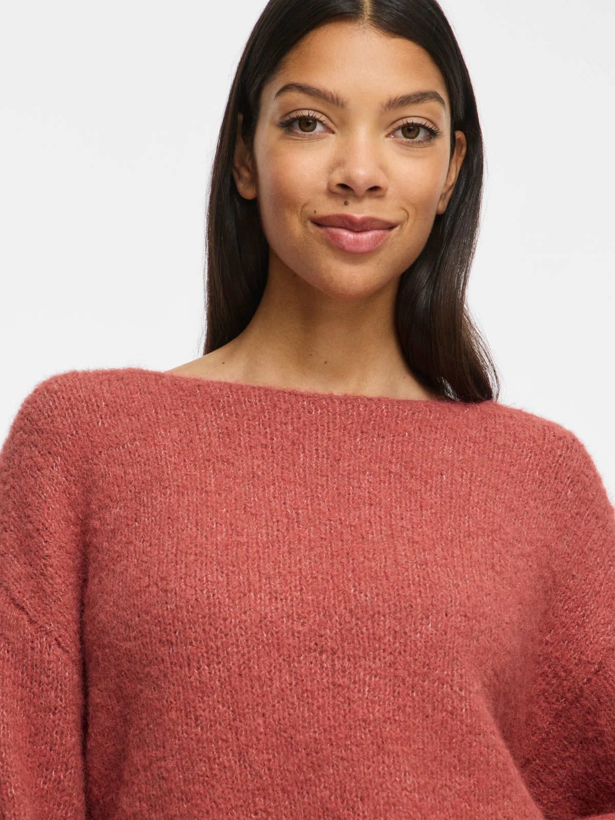 Vila Marley Long Sleeve Knit Pullover Marsala Melange