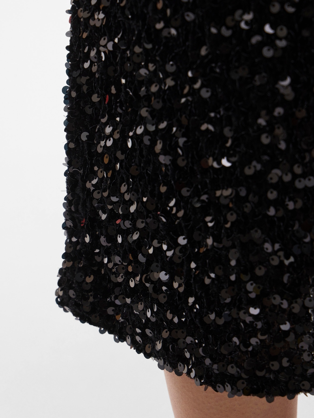 Vila Faith High Waist Midi Sequin Skirt Black Beauty