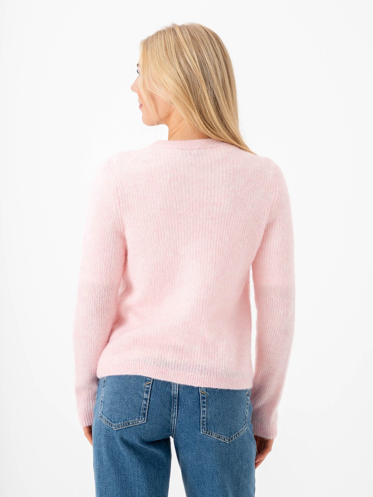 Vila Lory O-Neck Long Sleeve Knit Cardigan Cherry Blossom Melange