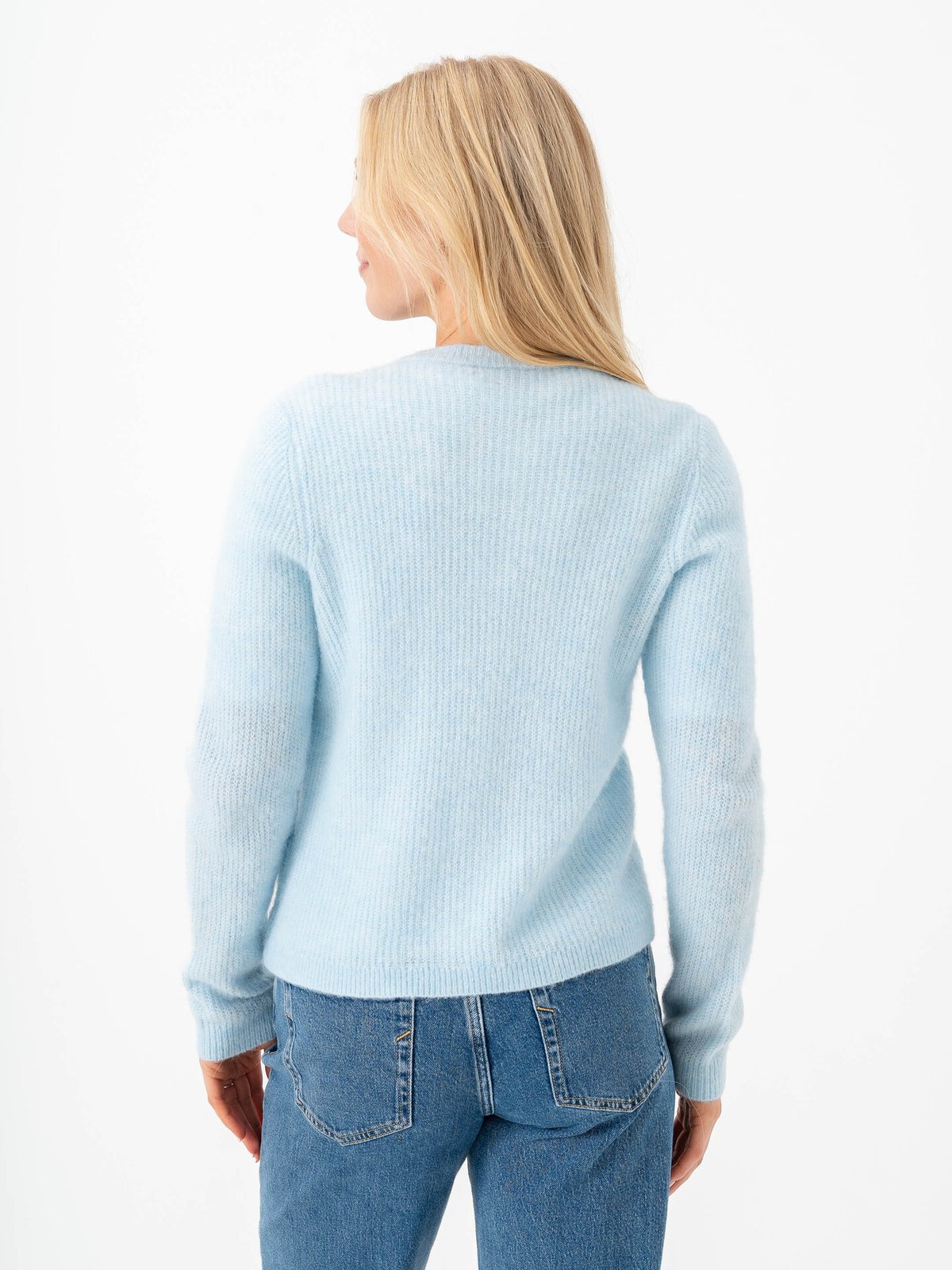 Vila Lory O-Neck Long Sleeve Knit Cardigan Nantucket Breeze Melange