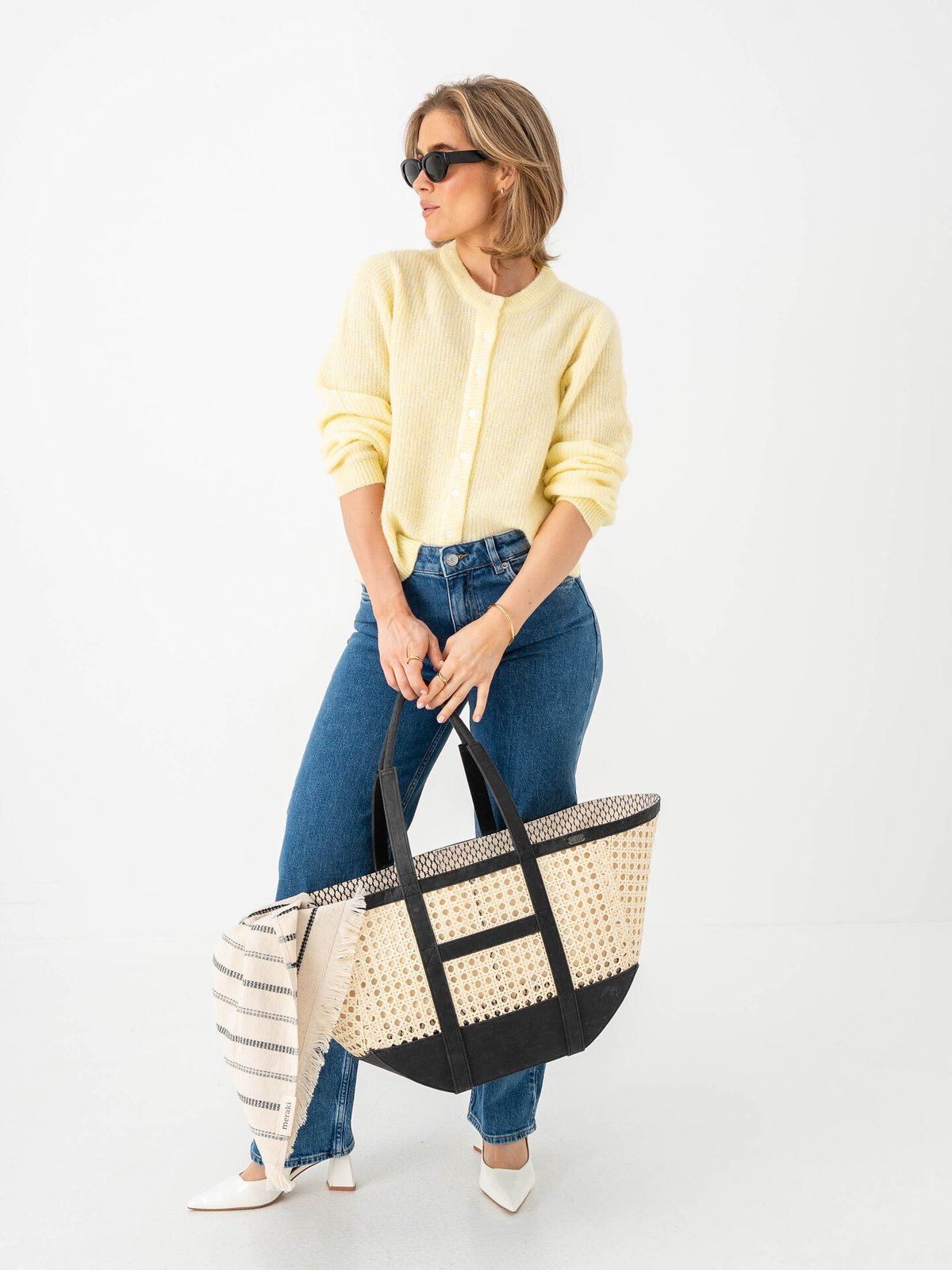 Vila Lory O-Neck Long Sleeve Knit Cardigan Pastel Yellow Melange