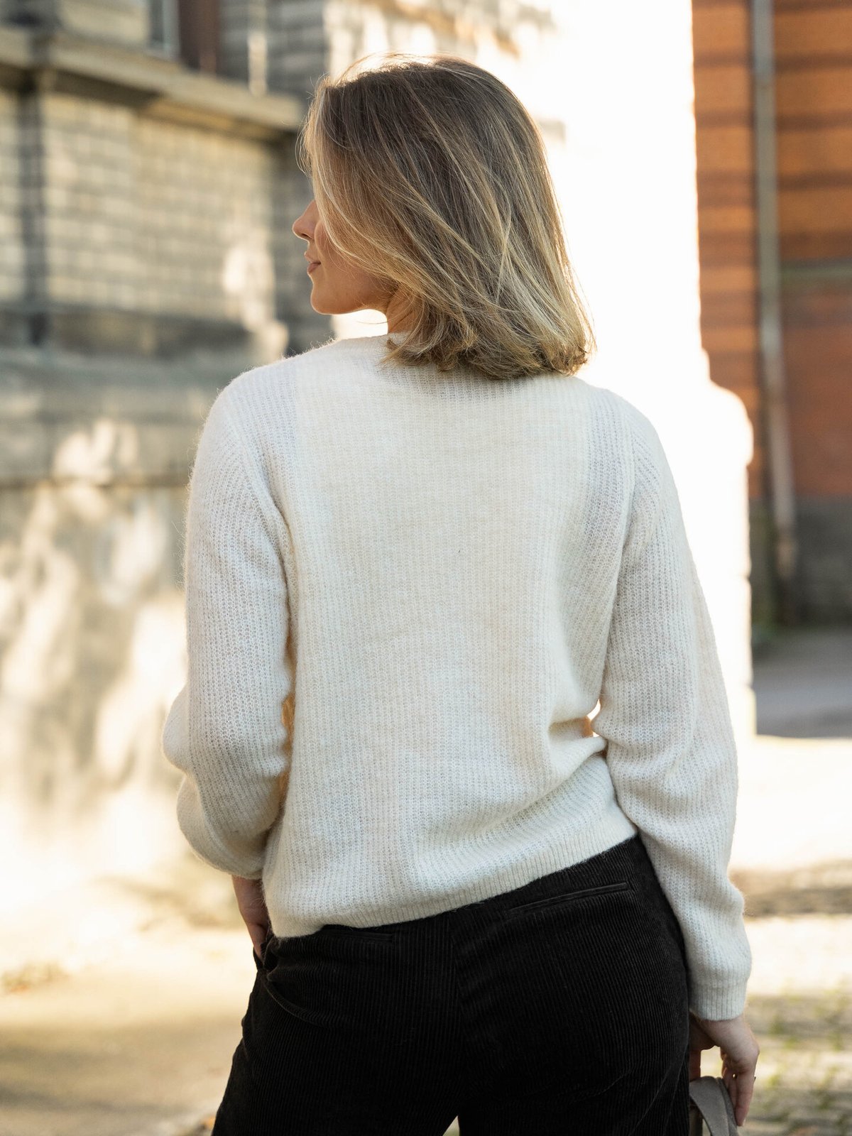 Vila Lory O-Neck Long Sleeve Knit Cardigan Sandshell Melange