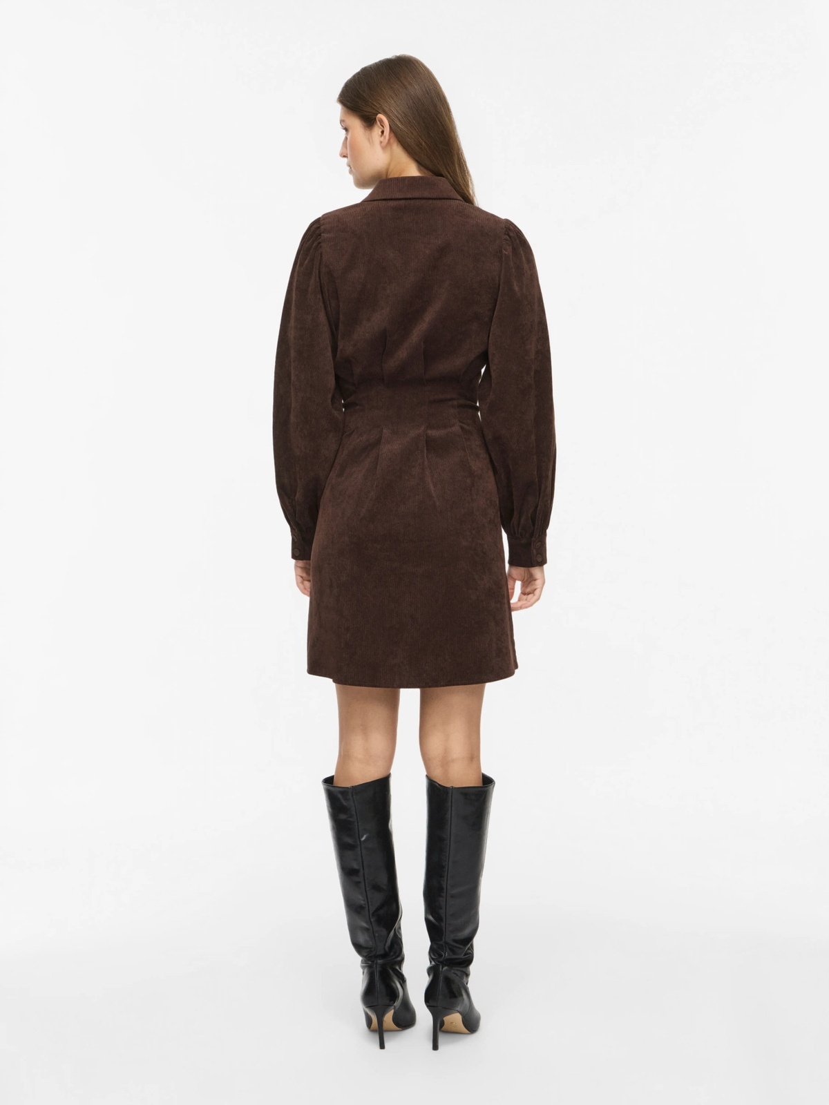 Vila Cordu Long Sleeve Shirt Dress Coffee Bean