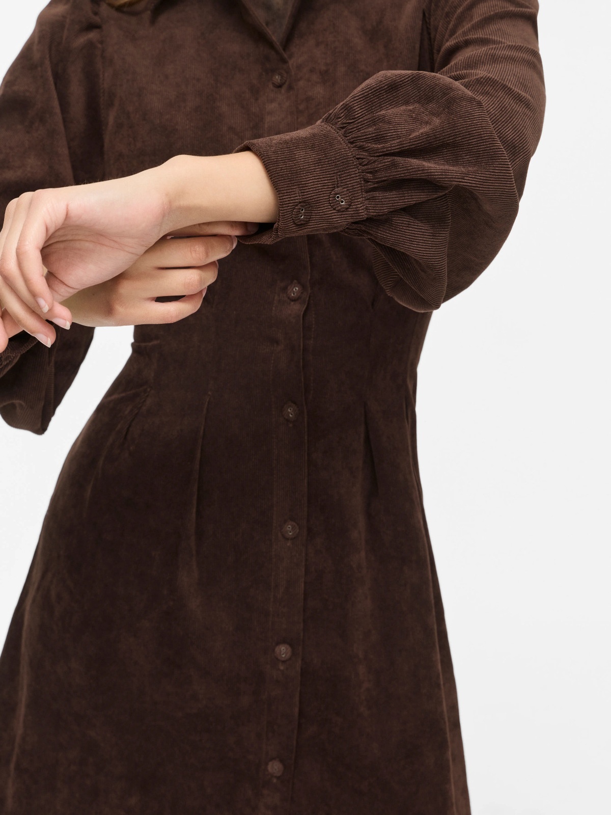 Vila Cordu Long Sleeve Shirt Dress Coffee Bean