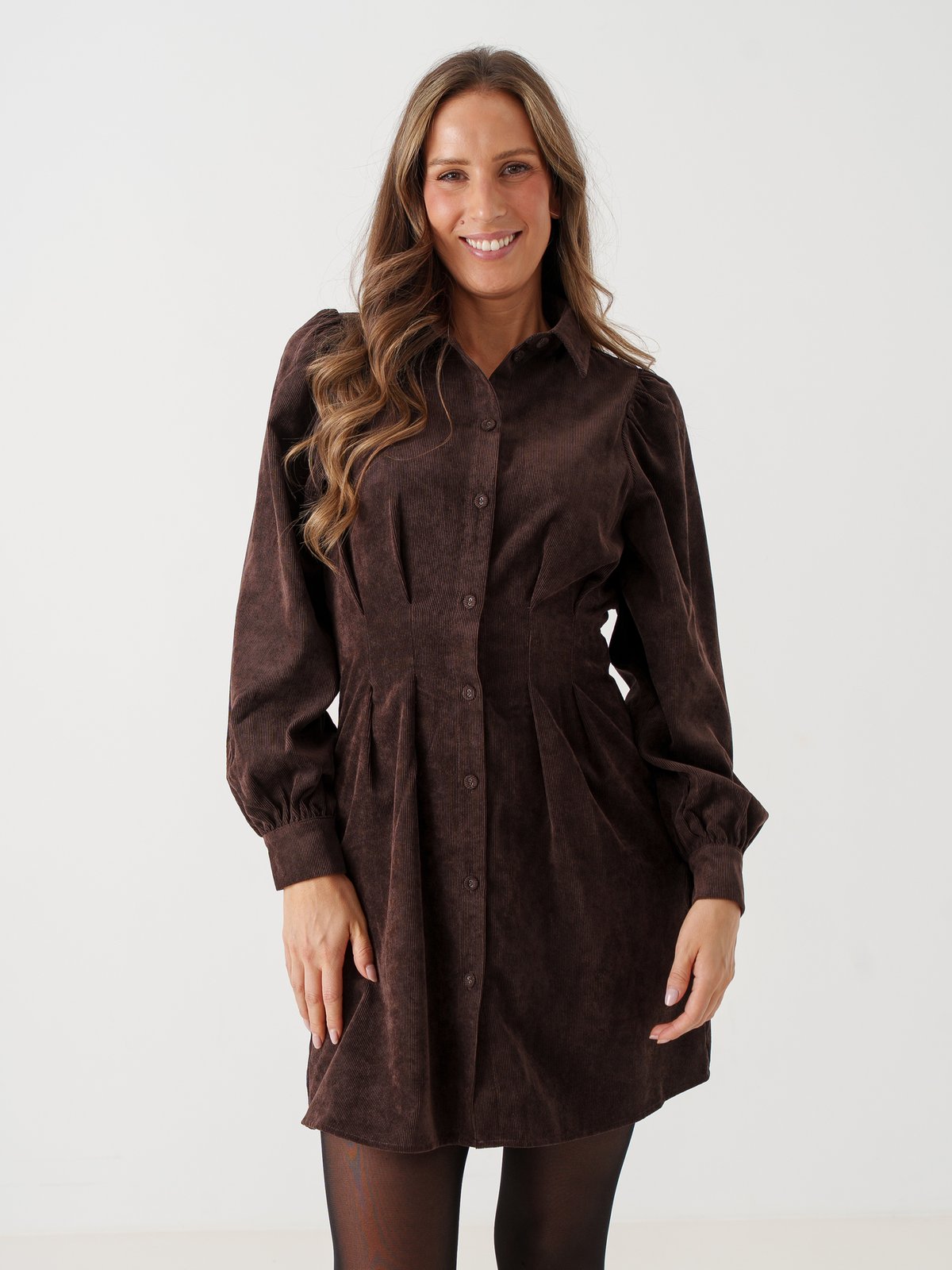 Vila Cordu Long Sleeve Shirt Dress Coffee Bean