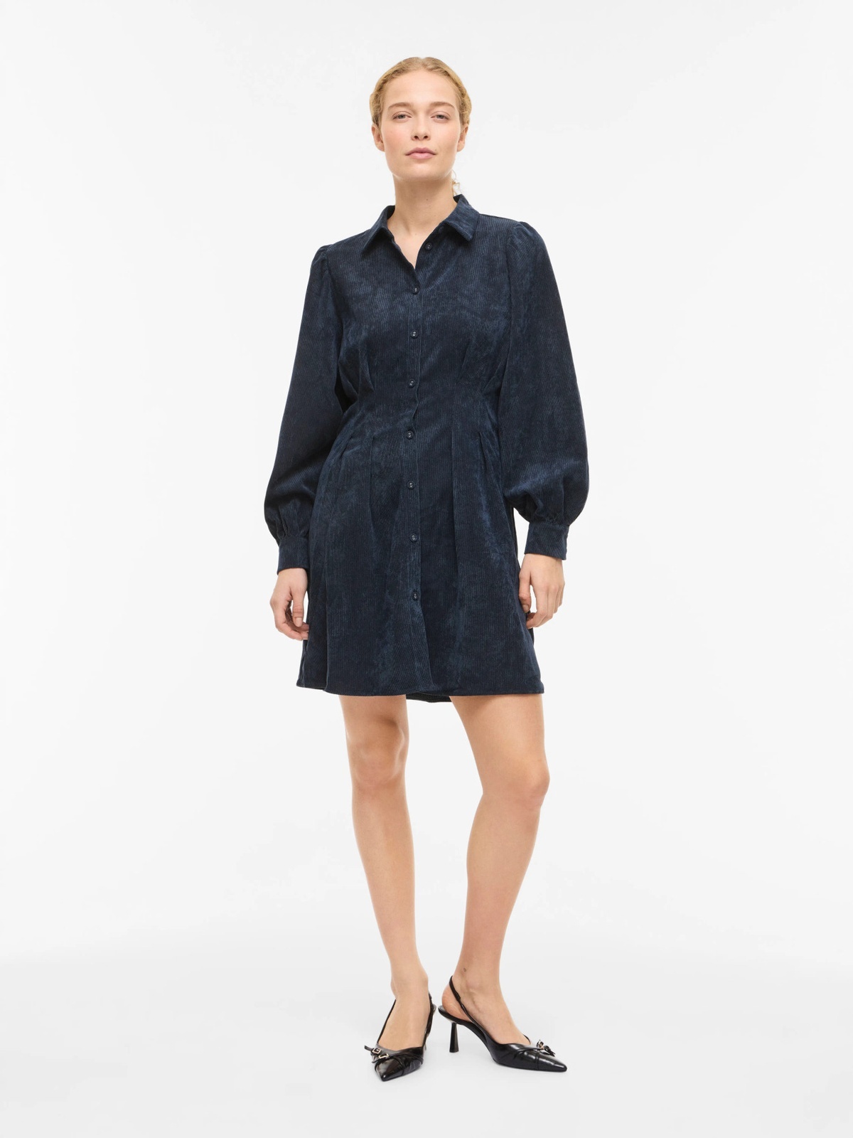 Vila Cordu Long Sleeve Shirt Dress Navy Blazer