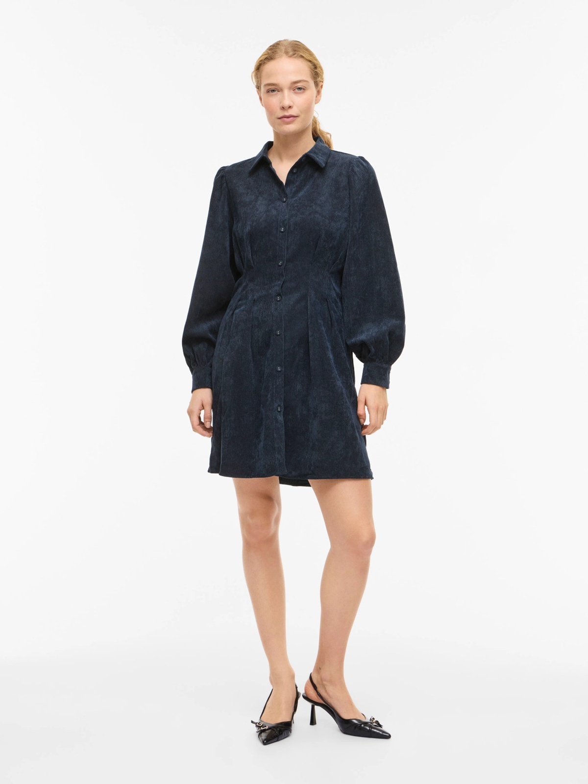 Vila Cordu Long Sleeve Shirt Dress Navy Blazer