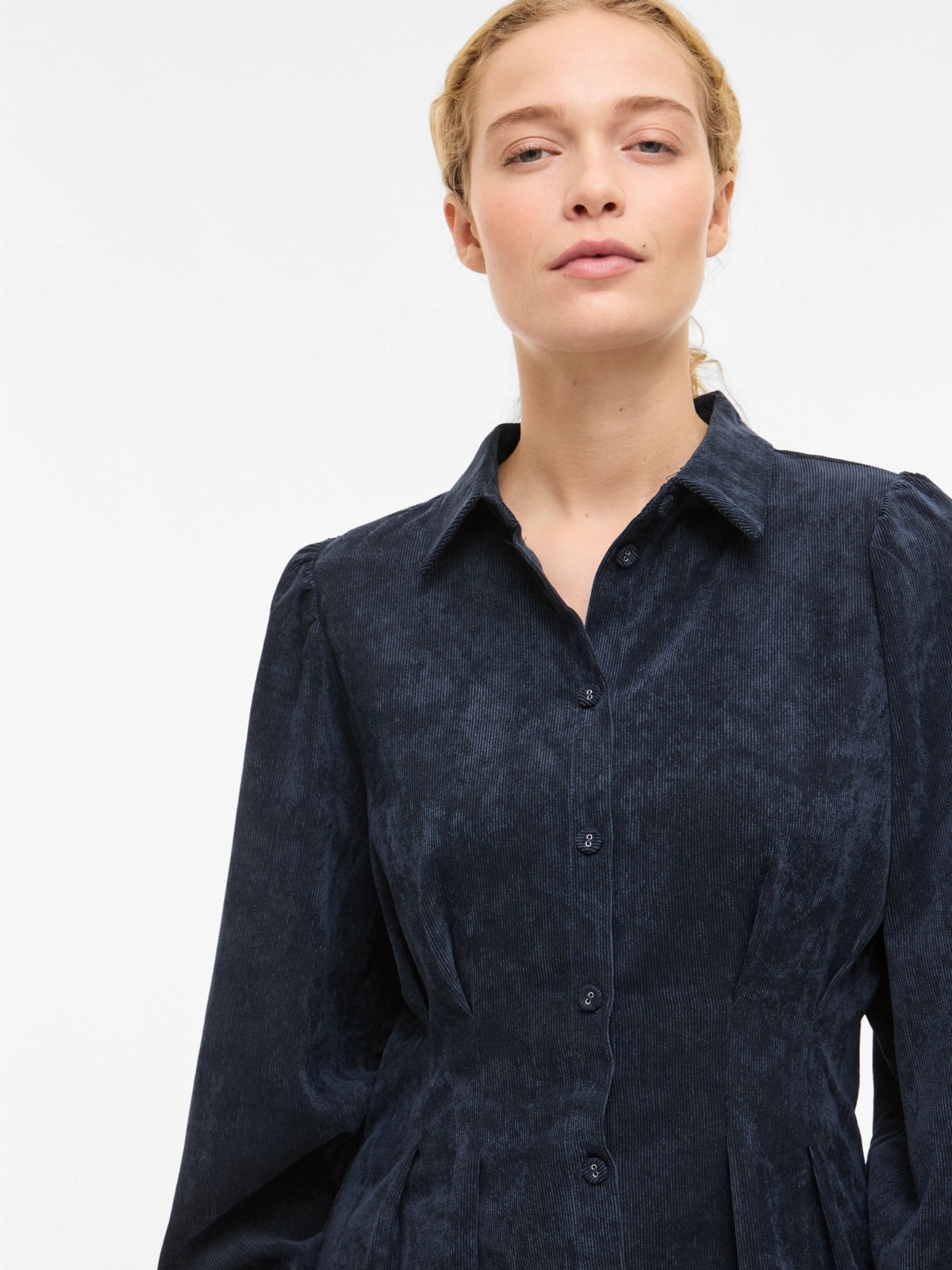 Vila Cordu Long Sleeve Shirt Dress Navy Blazer
