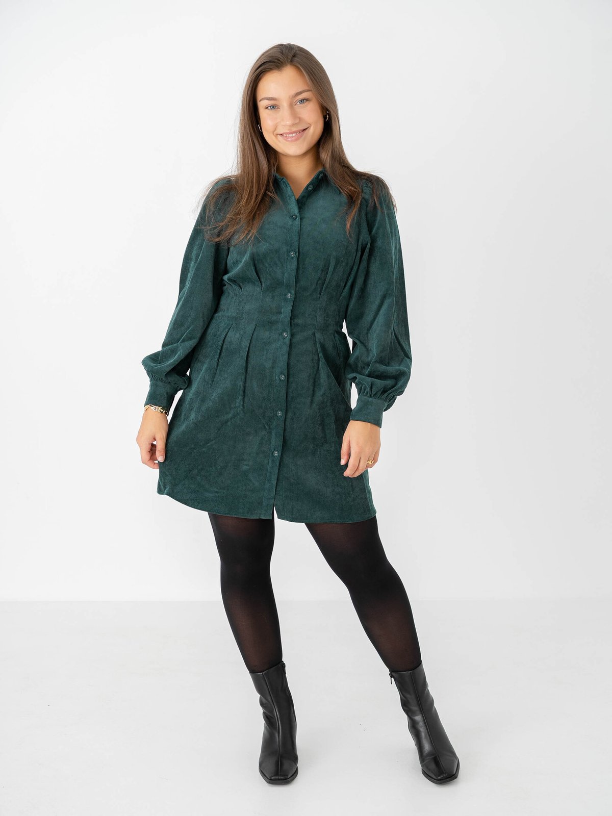 Vila Cordu Long Sleeve Shirt Dress Ponderosa Pine