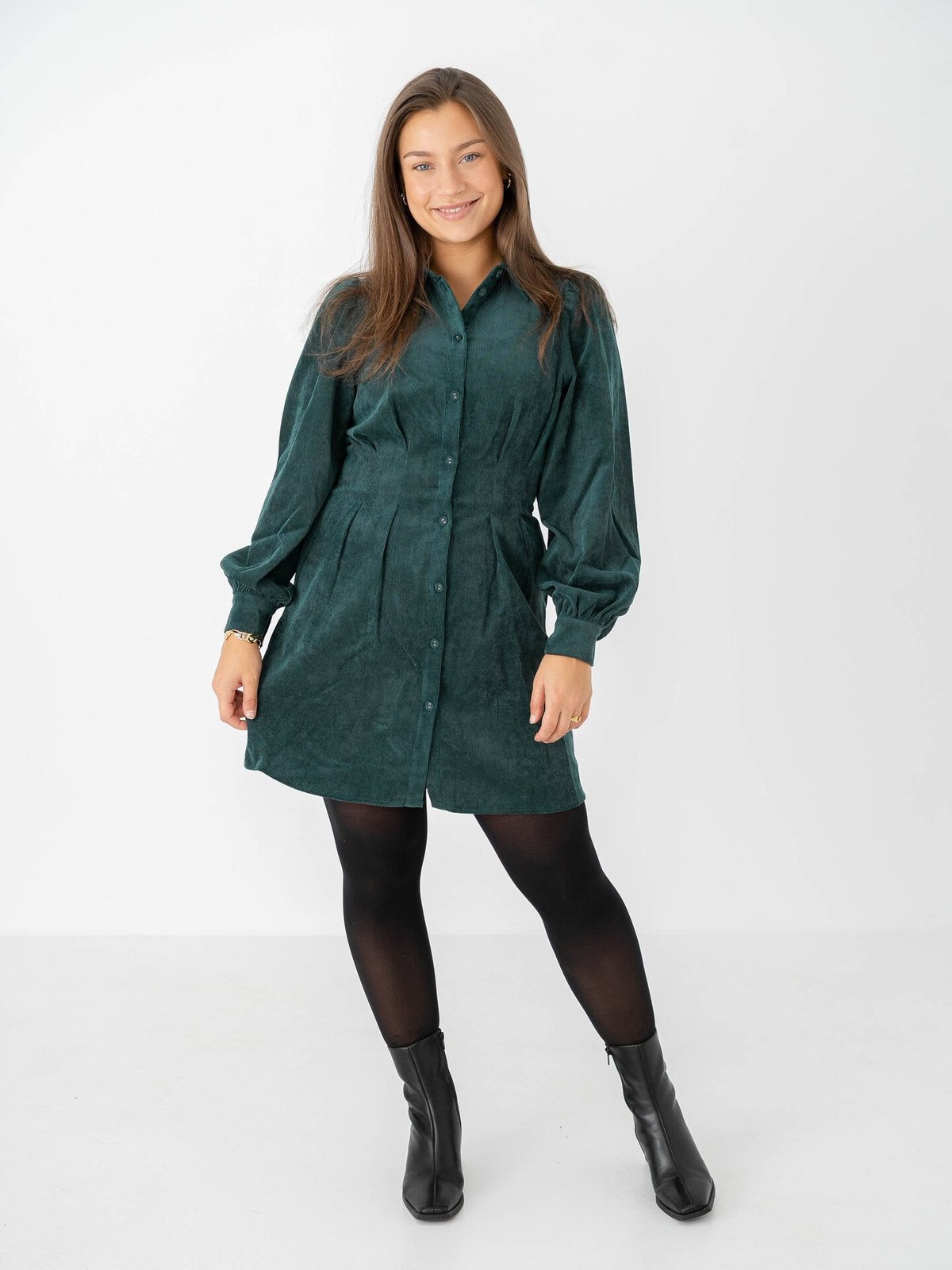 Vila Cordu Long Sleeve Shirt Dress Ponderosa Pine