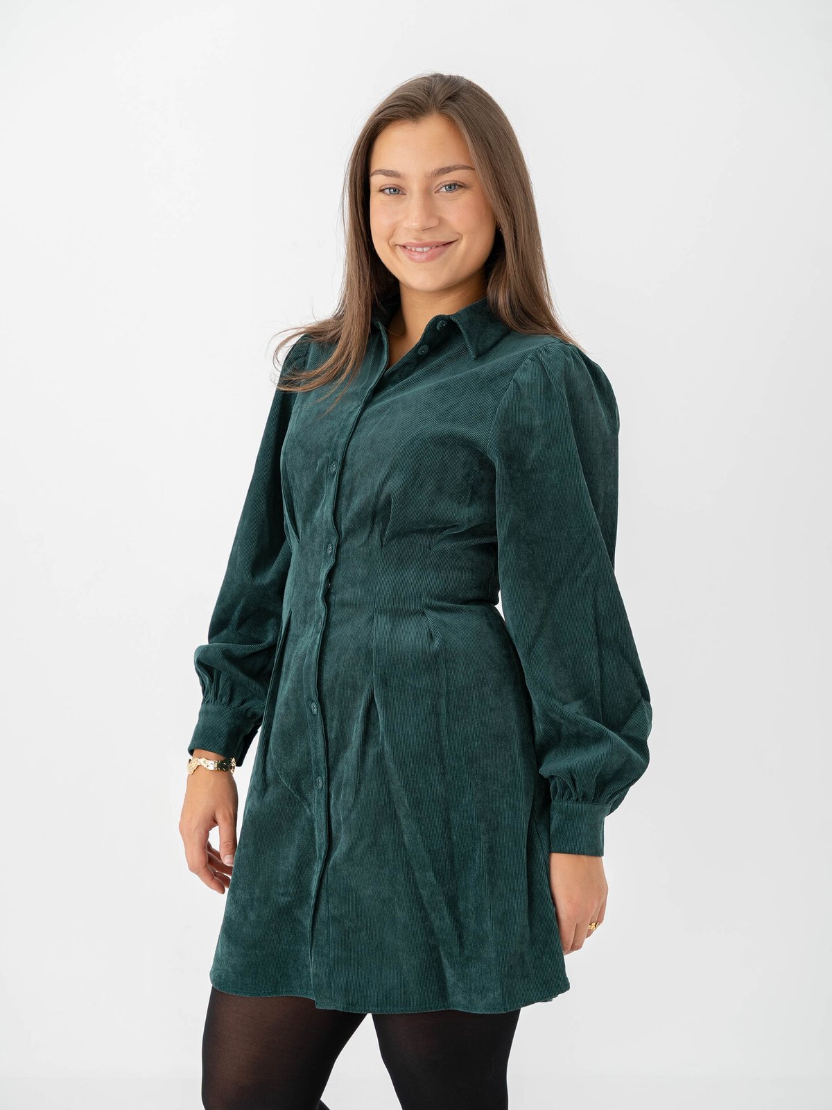 Vila Cordu Long Sleeve Shirt Dress Ponderosa Pine