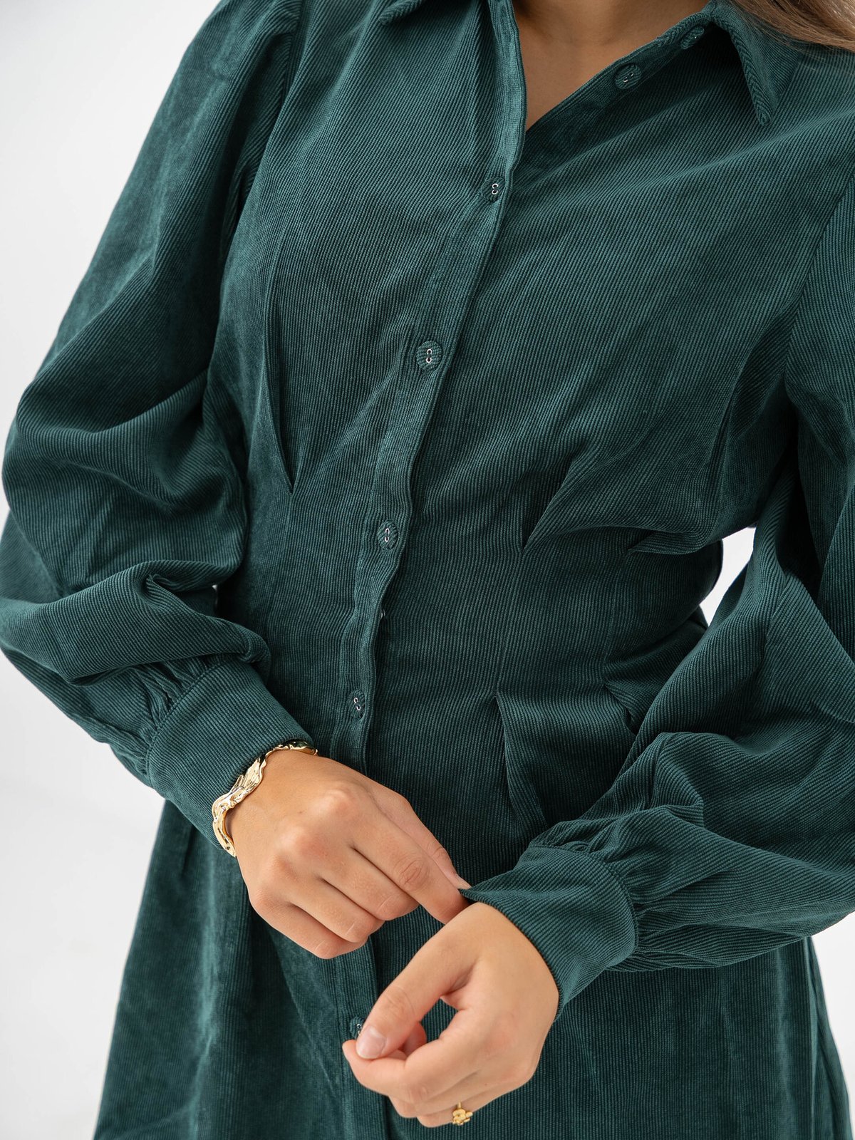 Vila Cordu Long Sleeve Shirt Dress Ponderosa Pine