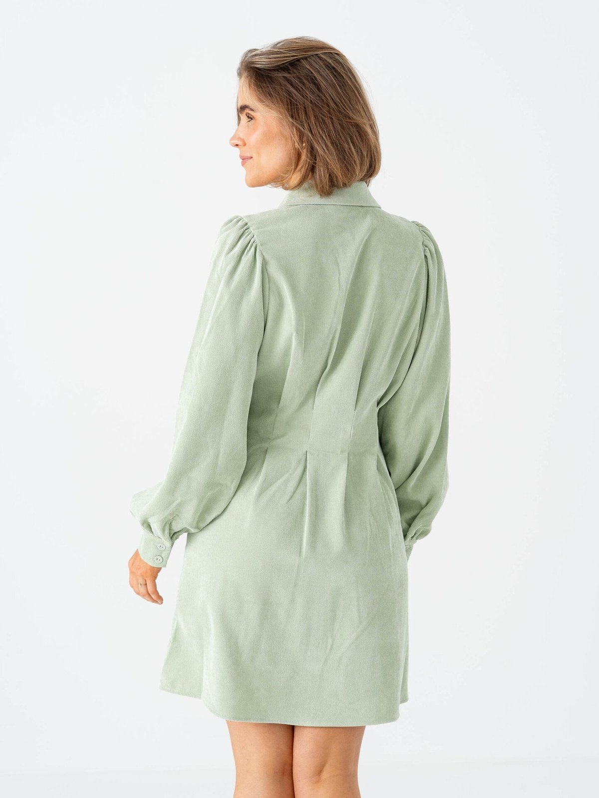 Vila Cordu Long Sleeve Shirt Dress Smoke Green