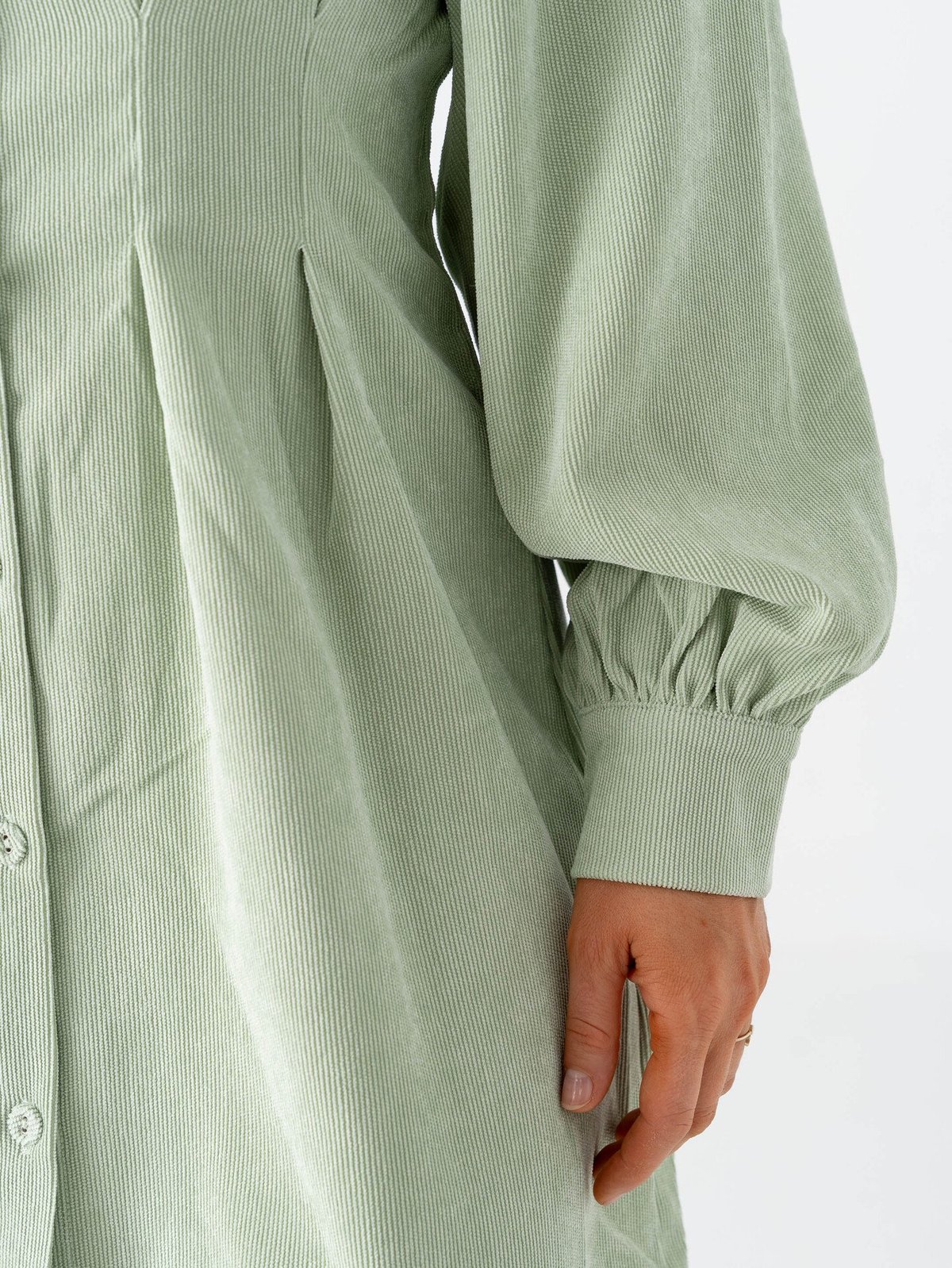 Vila Cordu Long Sleeve Shirt Dress Smoke Green