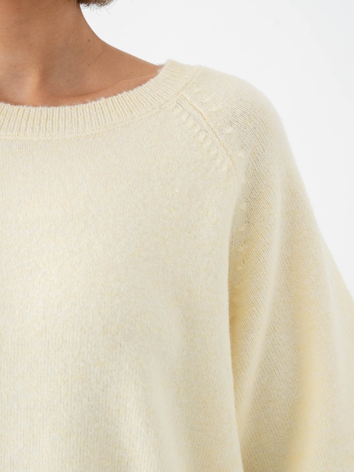 Vila Liga 2/4 O-Neck Knit Top Pastel Yellow