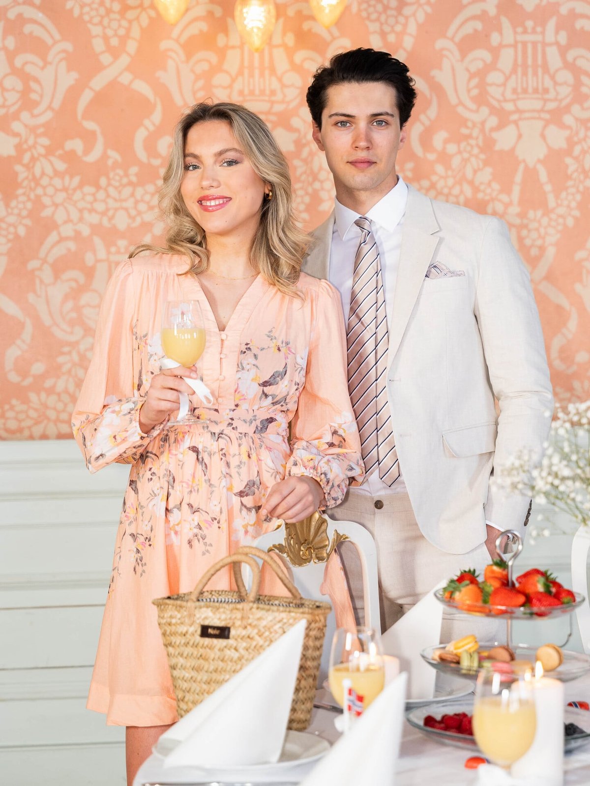 Vila Zanila Gil Long Sleeve Short Shirt Dress Peach Parfait