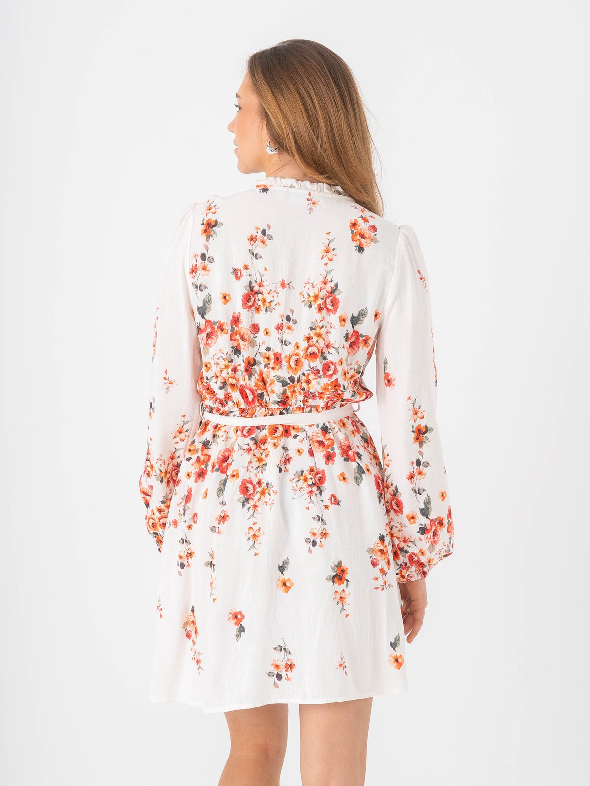 Vila Elma Bai O-Neck Long Sleeve Short Dress Cloud Dancer