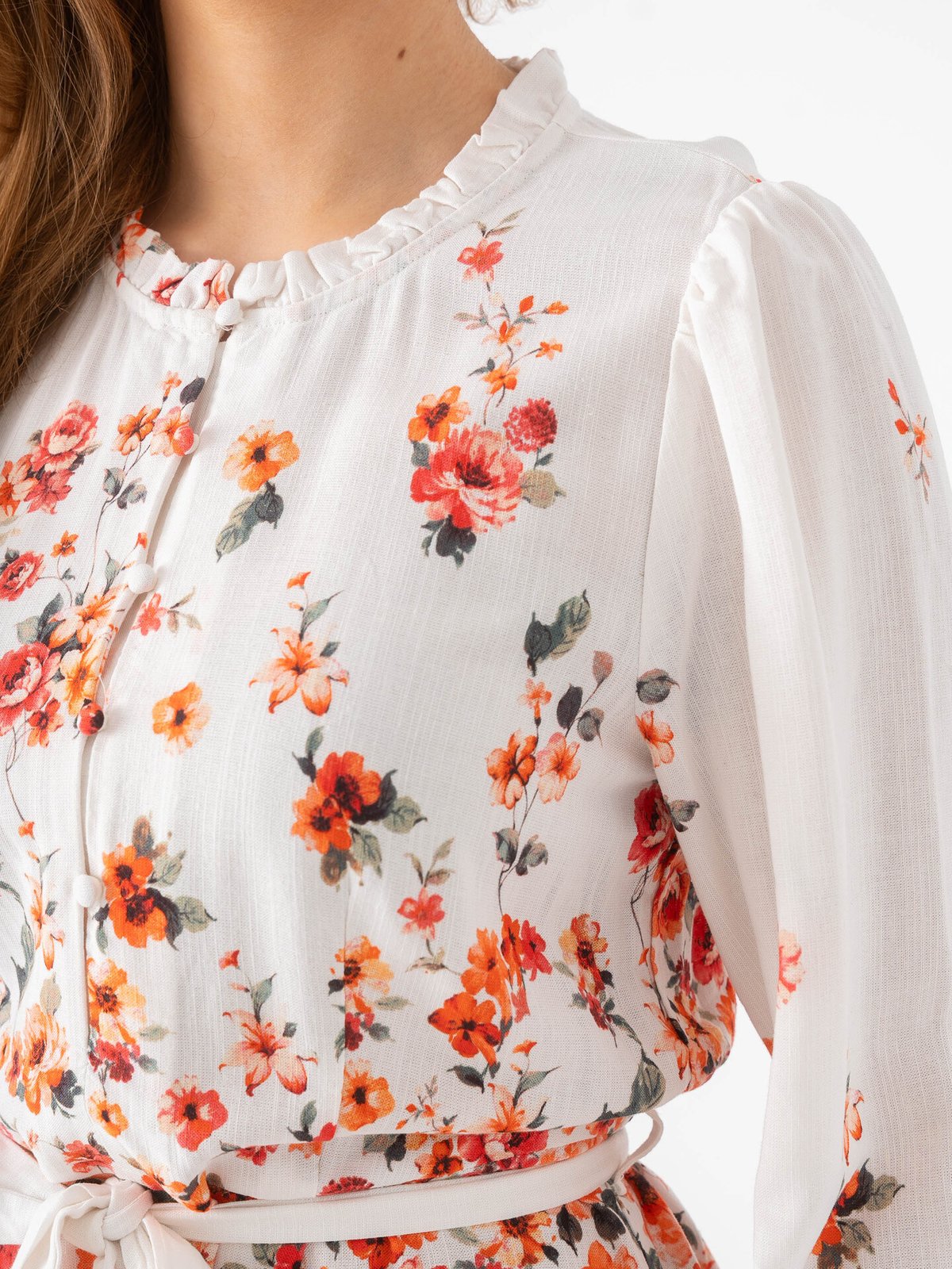 Vila Elma Bai O-Neck Long Sleeve Short Dress Cloud Dancer