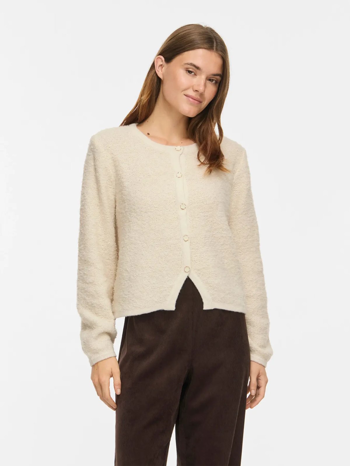 Vila Pigga O-Neck Long Sleeve Knit Jacket Birch