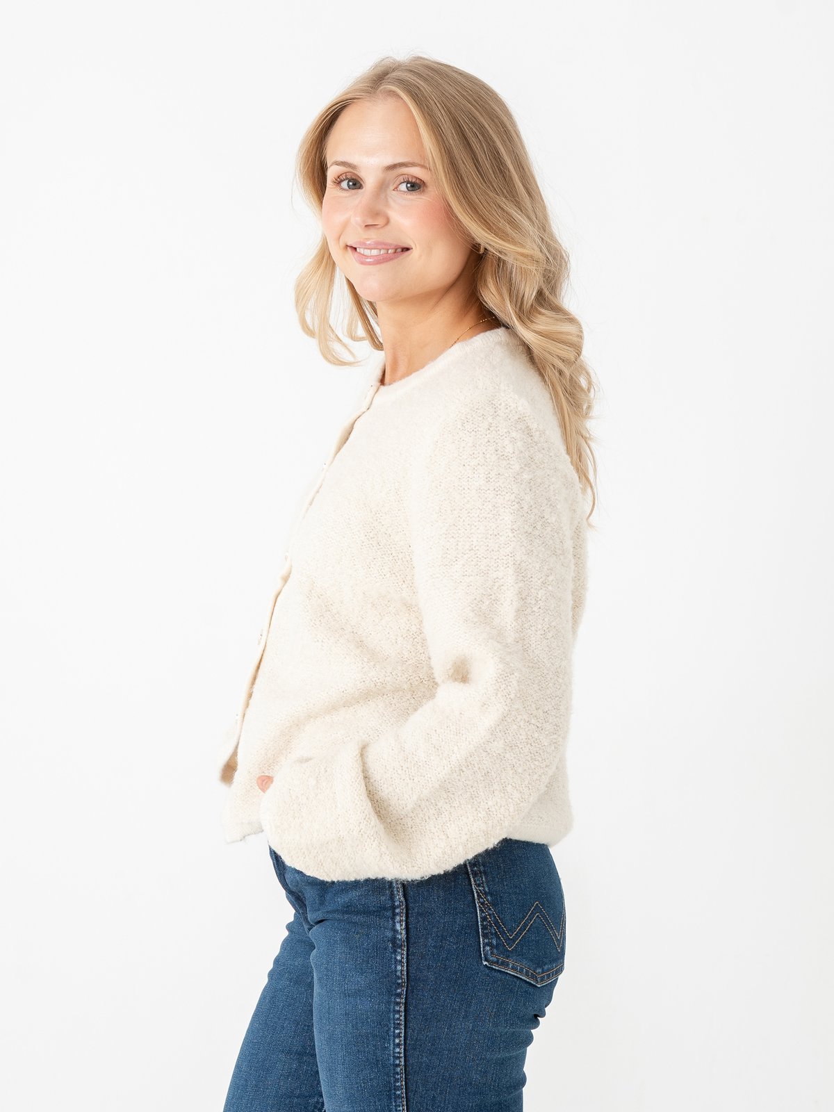 Vila Pigga O-Neck Long Sleeve Knit Jacket Birch