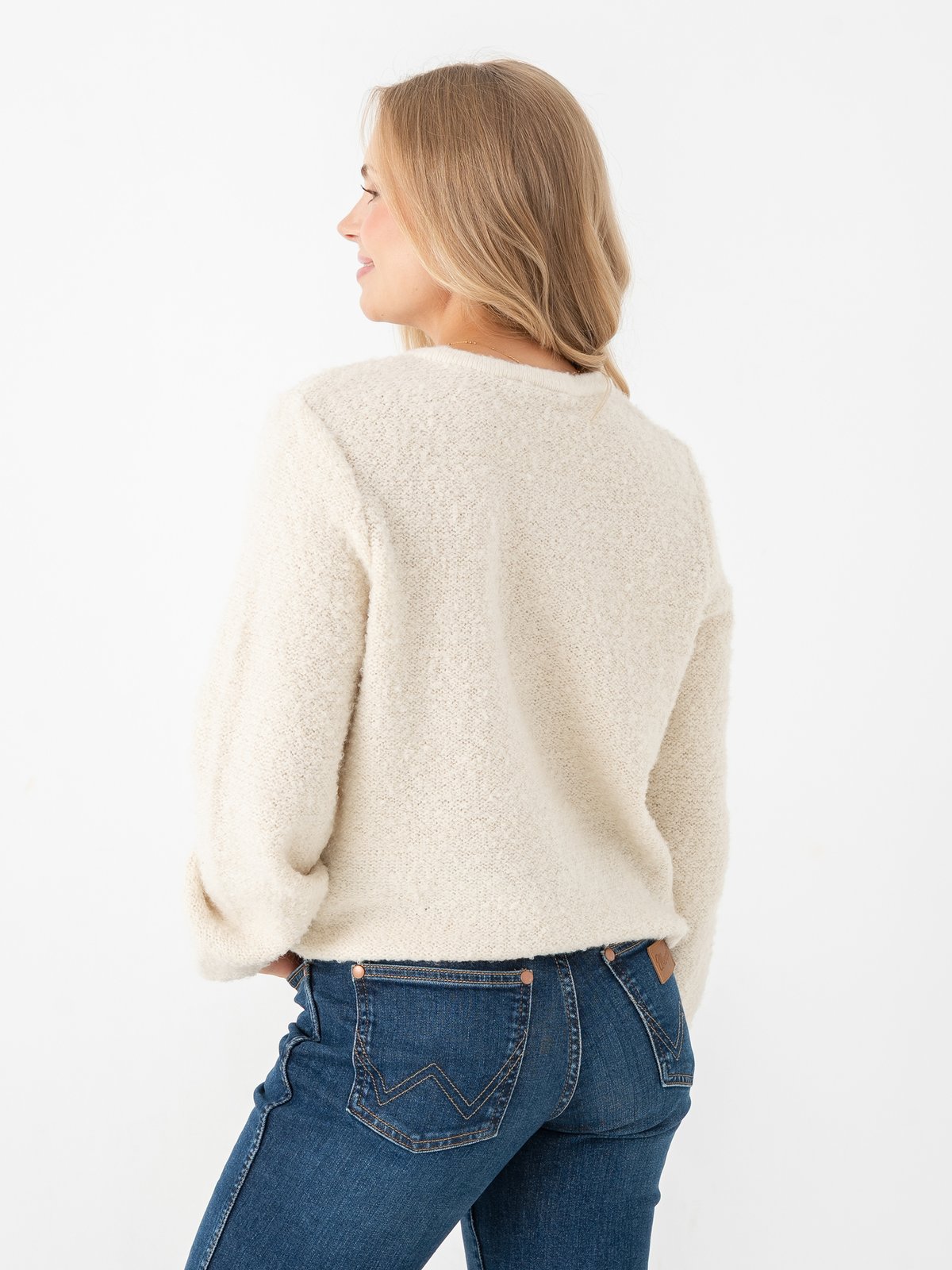 Vila Pigga O-Neck Long Sleeve Knit Jacket Birch