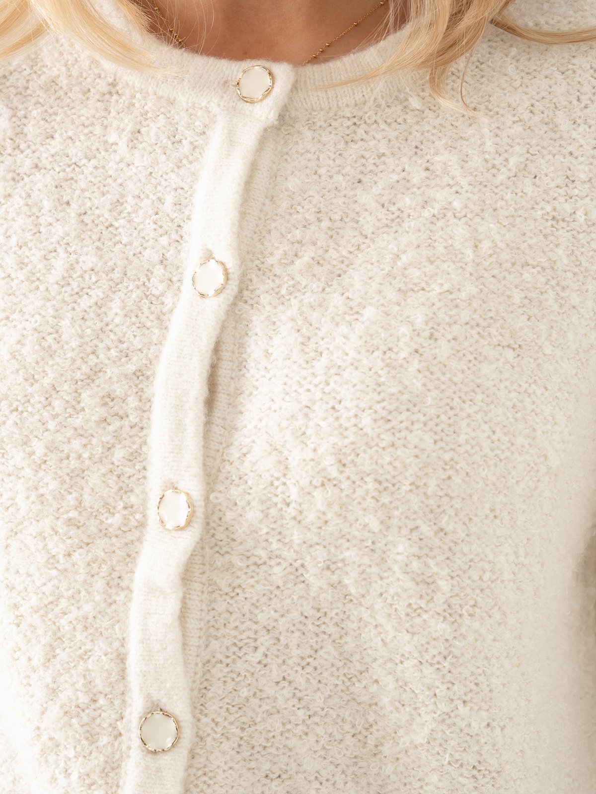 Vila Pigga O-Neck Long Sleeve Knit Jacket Birch