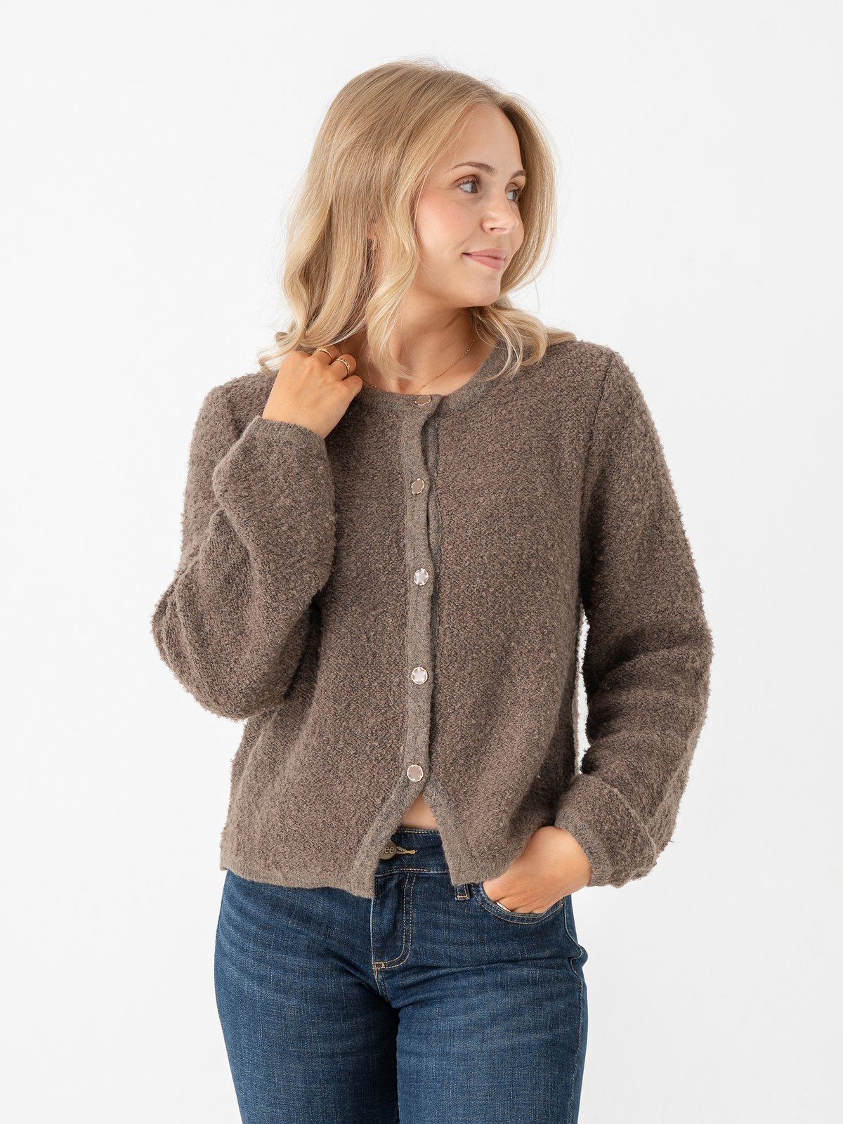 Vila Pigga O-Neck Long Sleeve Knit Jacket Falcon