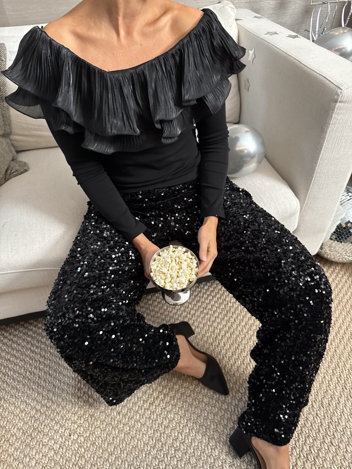 Vila Faith High Waist Wide Pants Sort