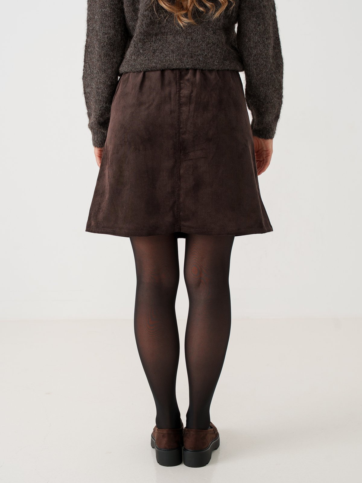 Vila Courdie High Waist A-Line Skirt Coffee Bean