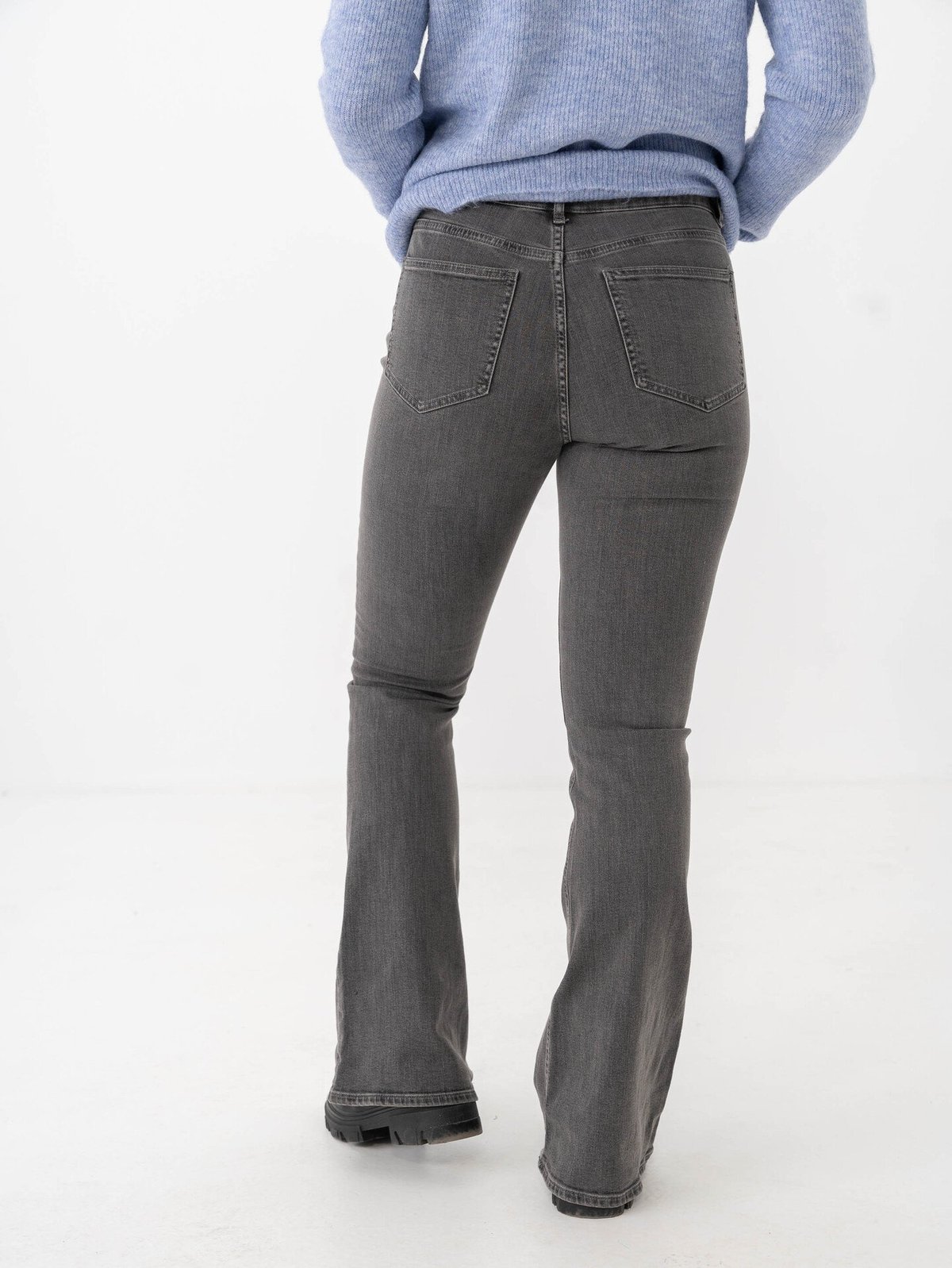 Vila Betty RW Flared Jeans Grey Denim