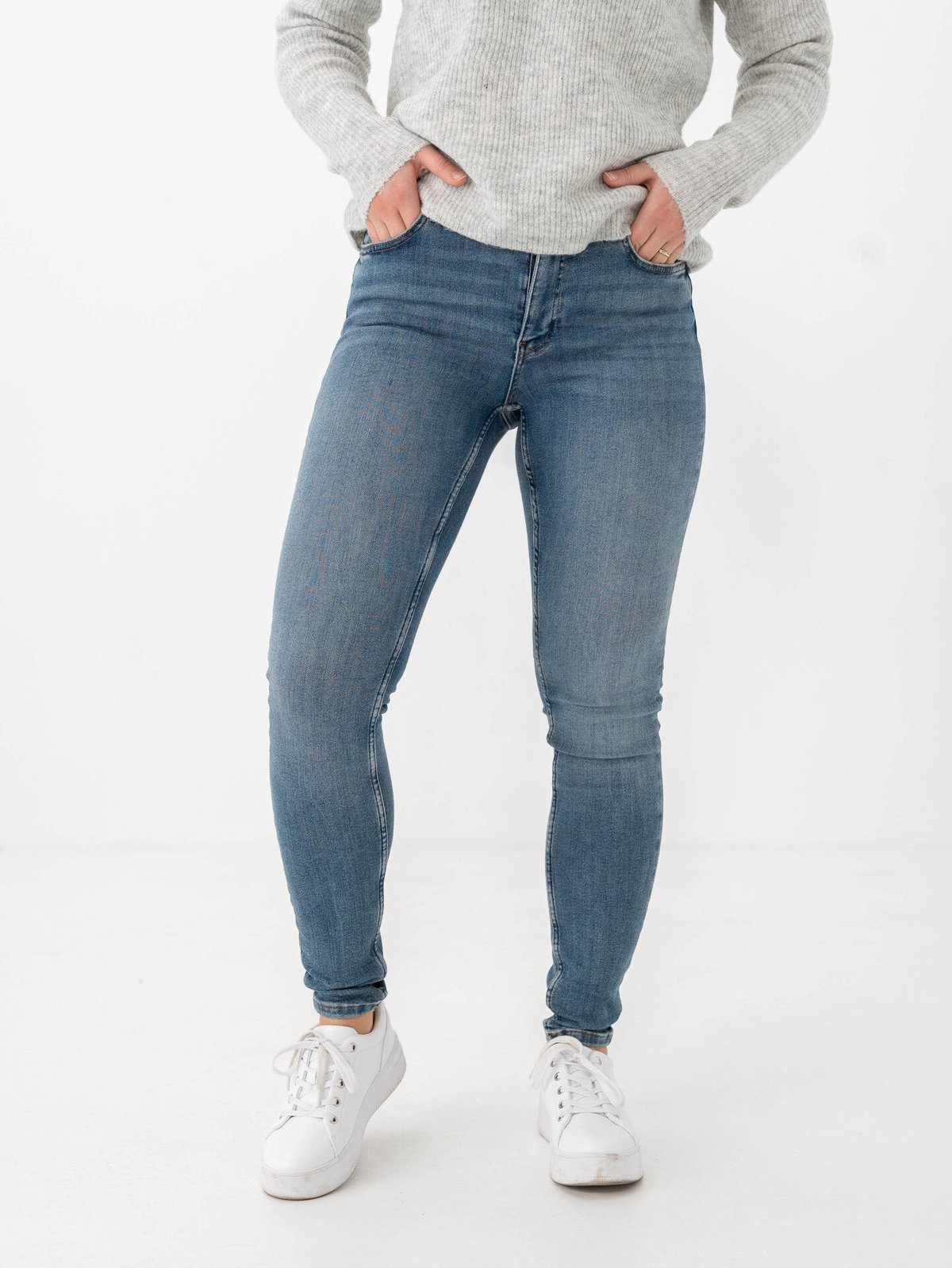Vila Sarah Skinny Jeans Medium Blue Denim