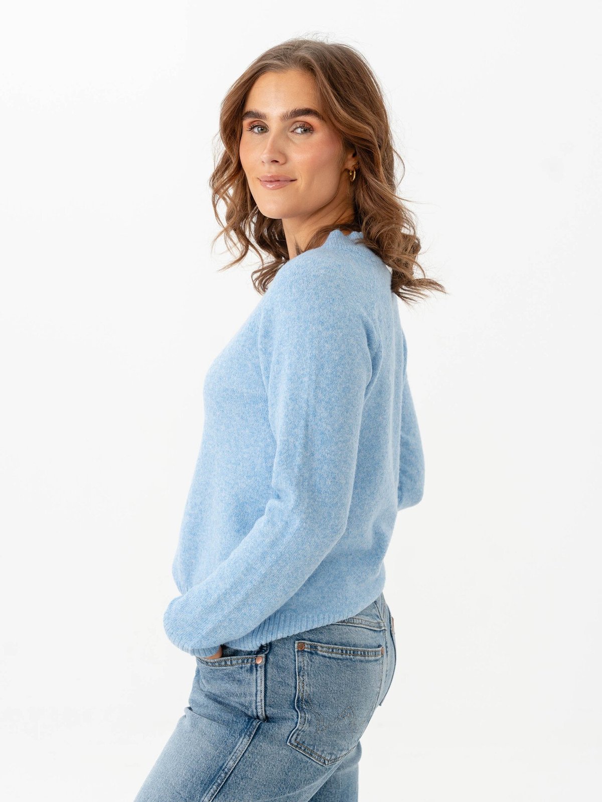 Vero Moda Doffy Long Sleeve O-Neck Blouse Little Boy Blue Melange