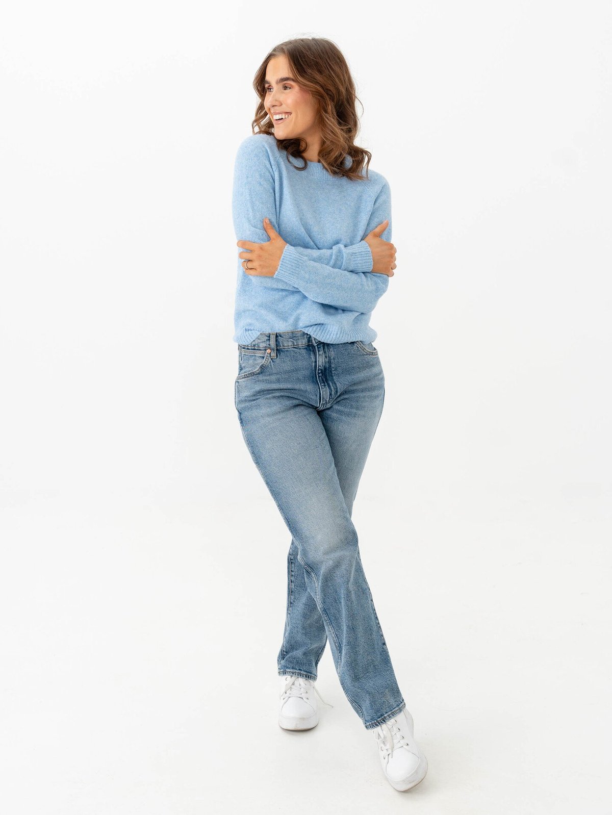 Vero Moda Doffy Long Sleeve O-Neck Blouse Little Boy Blue Melange