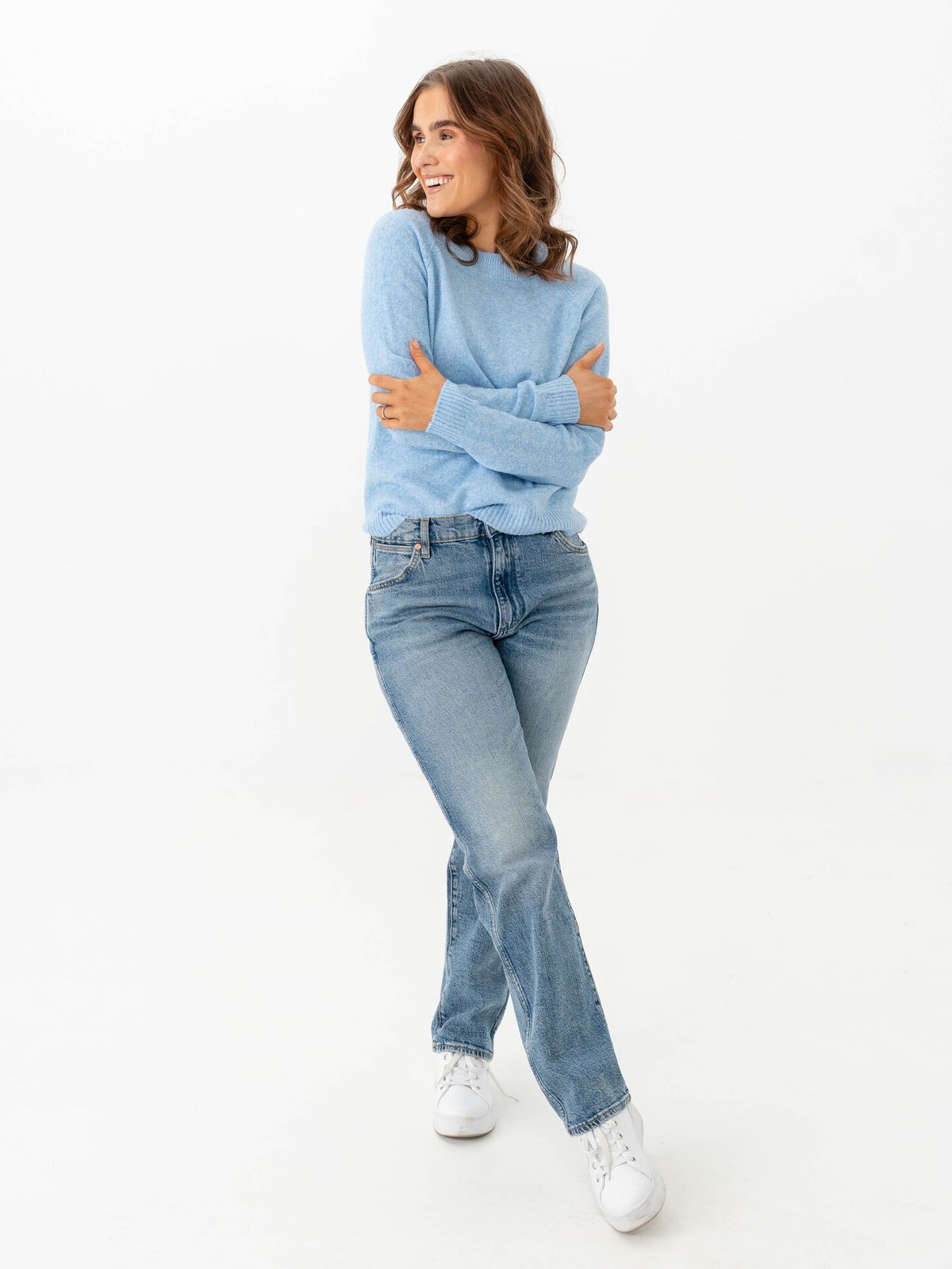 Vero Moda Doffy Long Sleeve O-Neck Blouse Little Boy Blue Melange