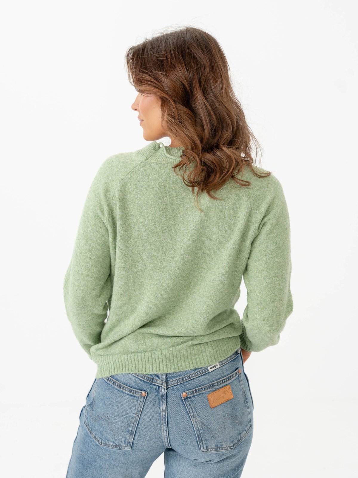 Vero Moda Doffy Long Sleeve O-Neck Blouse Forest Shade Melange