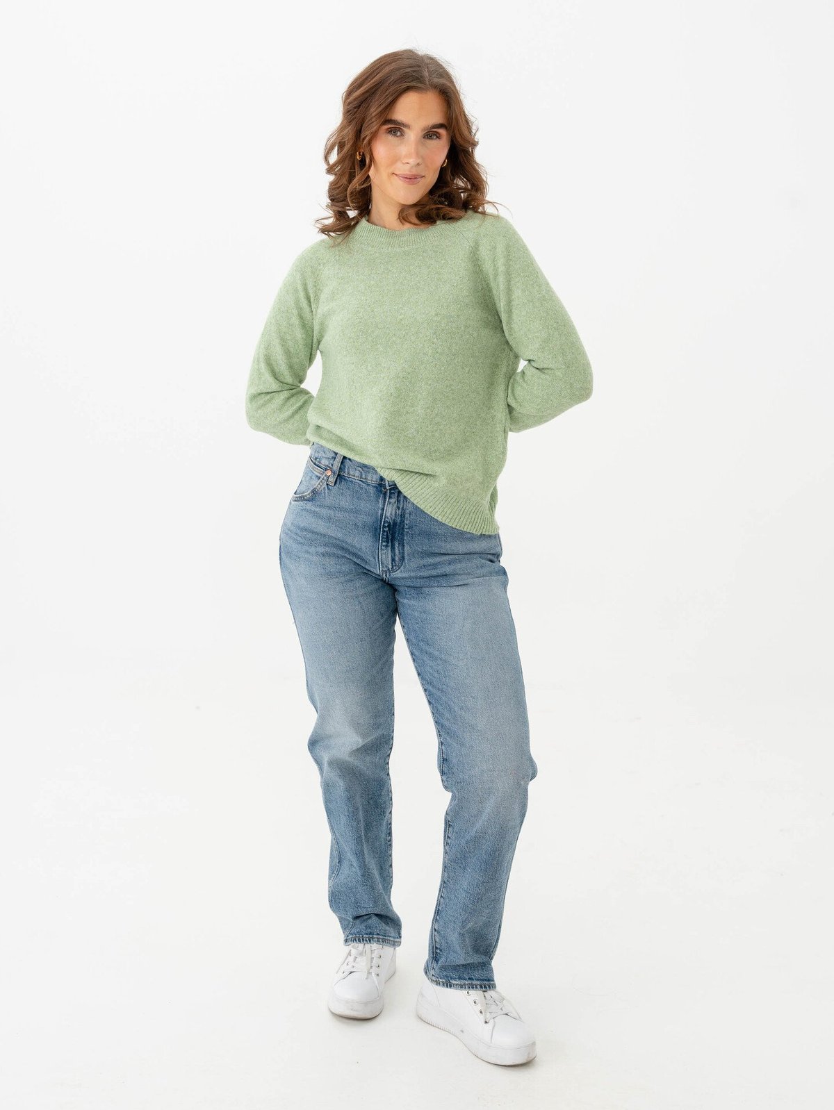 Vero Moda Doffy Long Sleeve O-Neck Blouse Forest Shade Melange