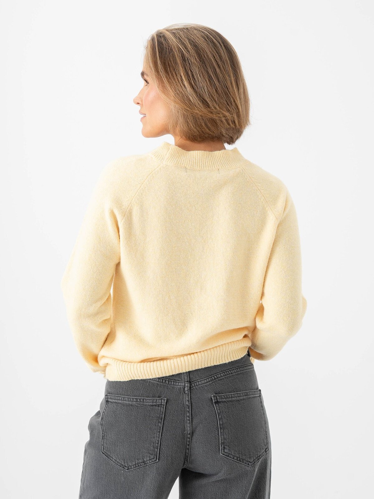 Vero Moda Doffy Long Sleeve O-Neck Blouse Golden Haze W. White Melange