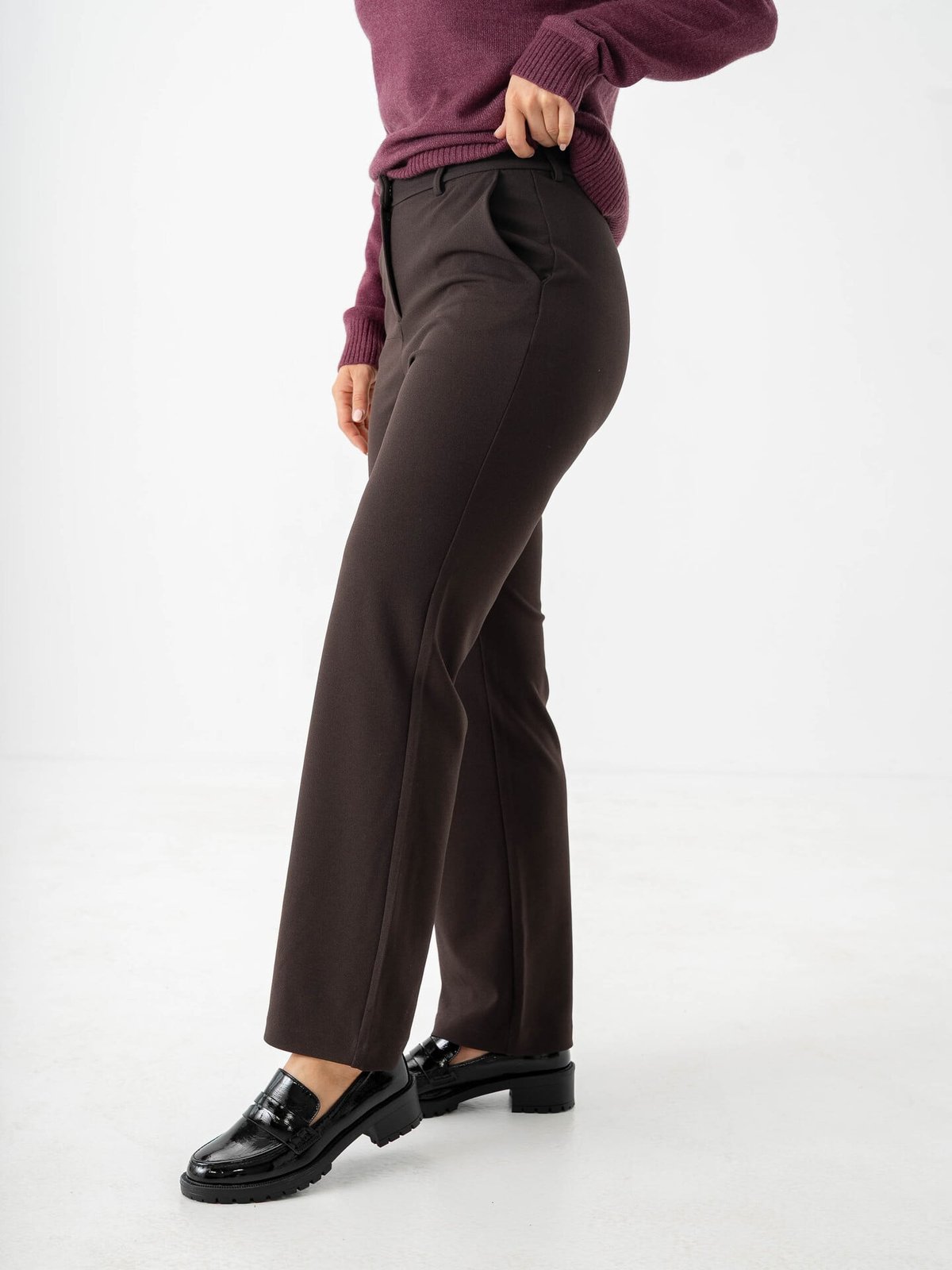 Vero Moda Zamira Mid Waist Straight Pant Chocolate Torte
