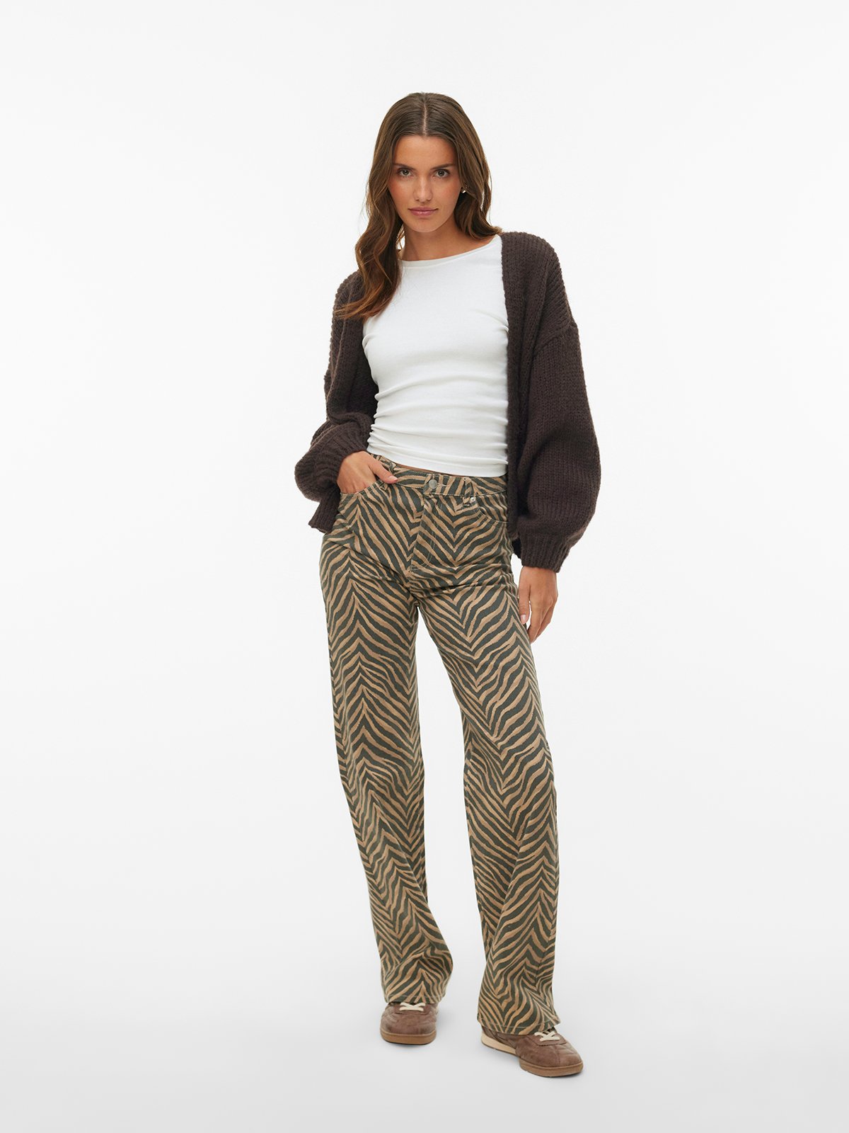 Vero Moda Maybe Long Sleeve Open Cardigan Chocolate Torte