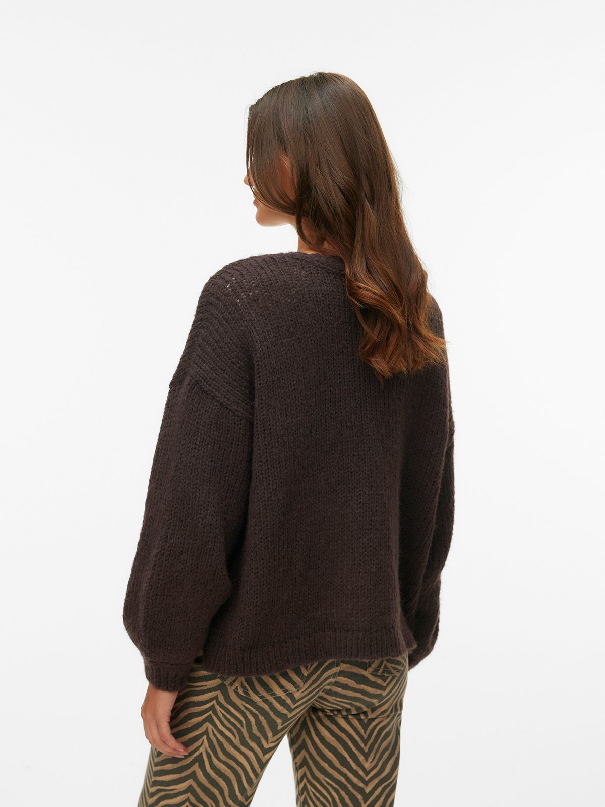Vero Moda Maybe Long Sleeve Open Cardigan Chocolate Torte