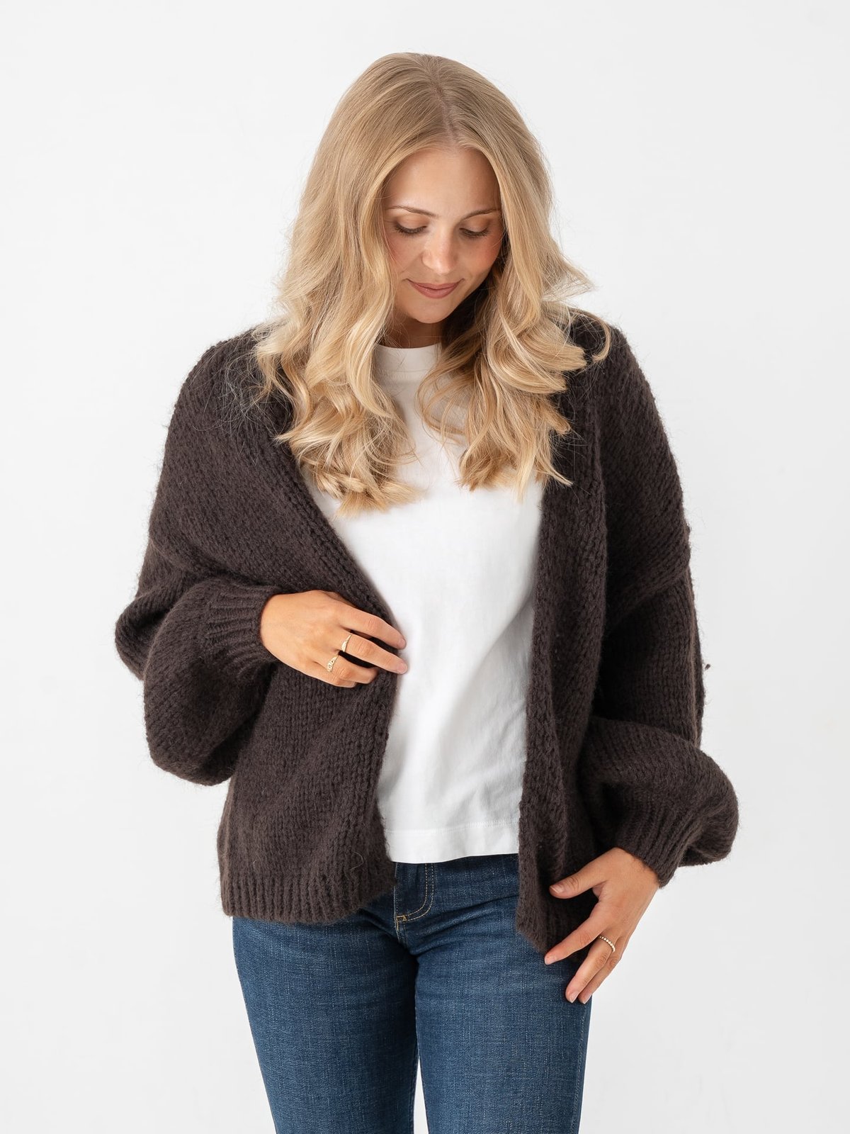 Vero Moda Maybe Long Sleeve Open Cardigan Chocolate Torte